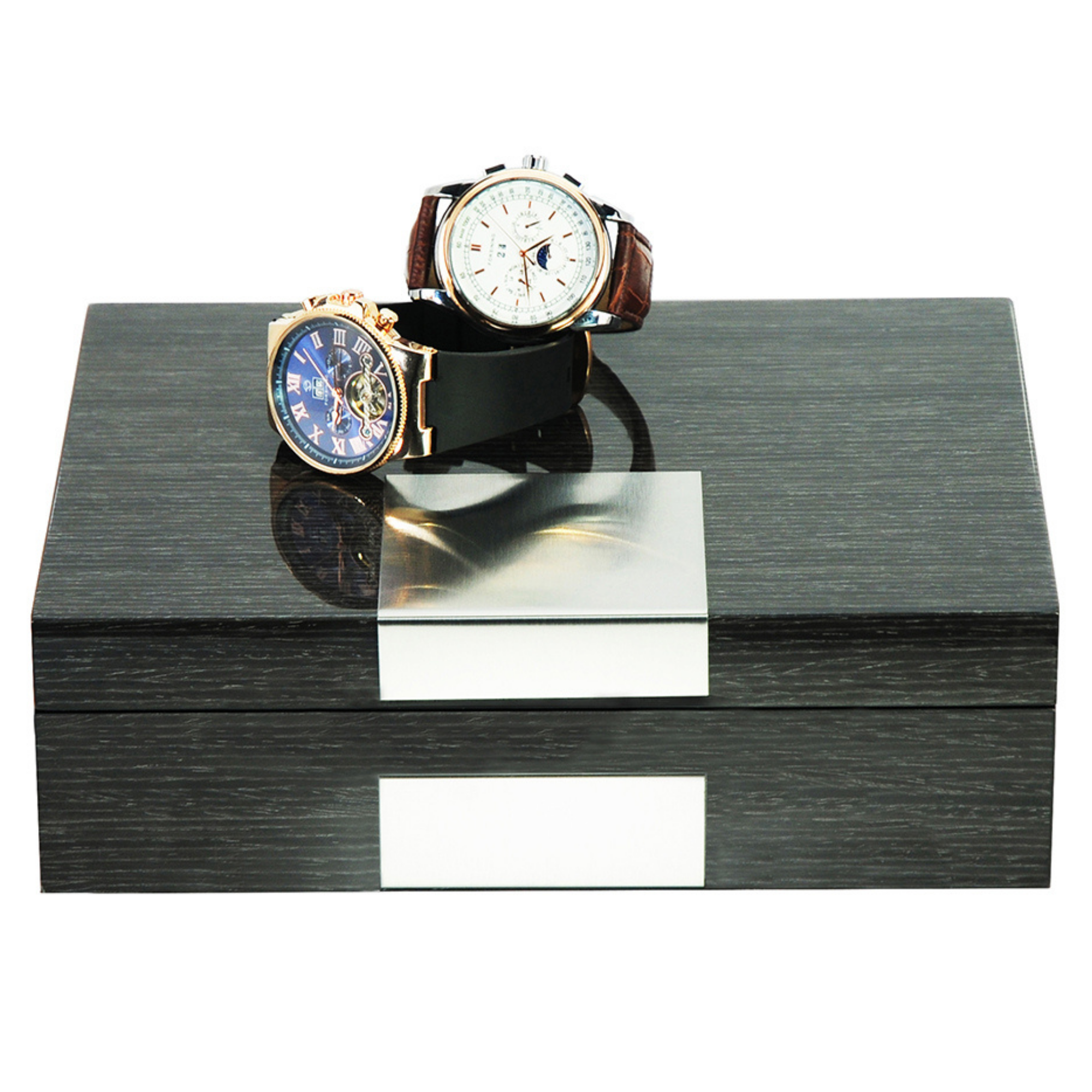 Wenge Wooden Cufflink Watch Box