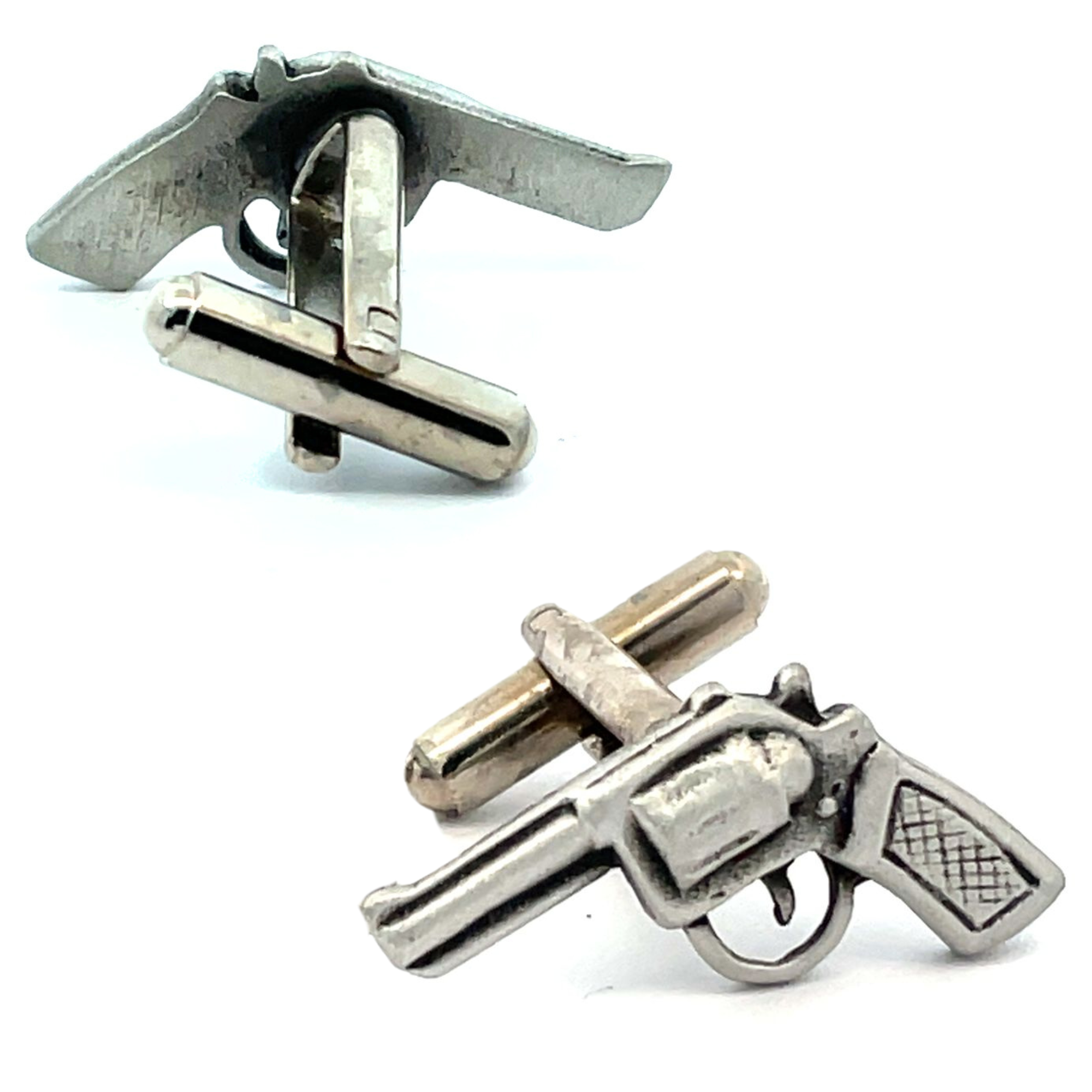 Pewter Revolver Cufflinks