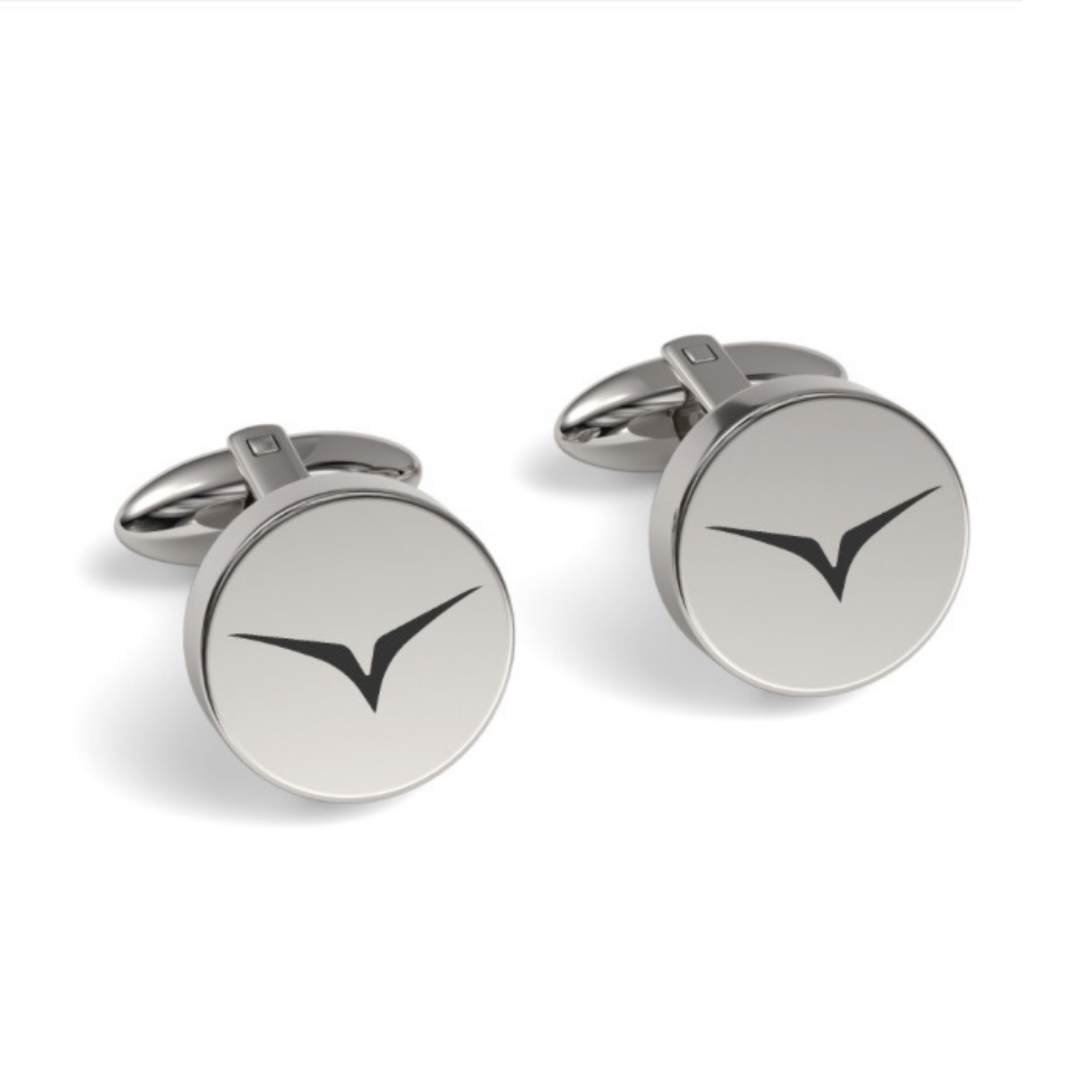 Custom Logo Engraved Round Cufflinks