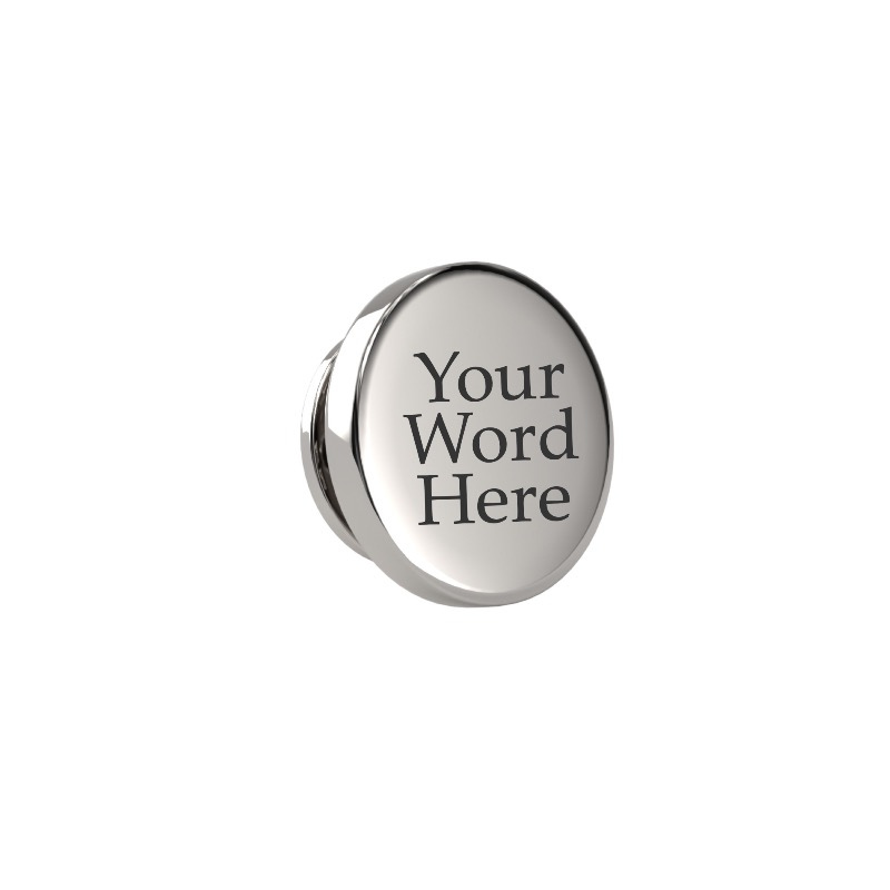 Custom Word Engraved Round Lapel Pin