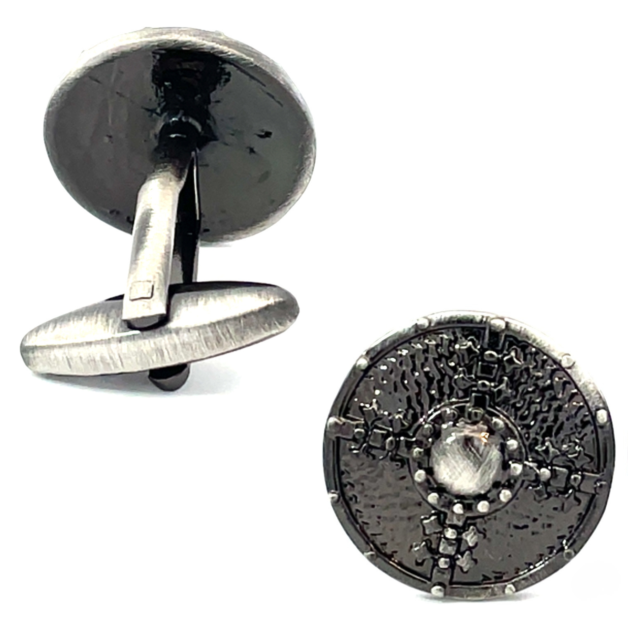 Antique Finish Viking Shield Cufflinks
