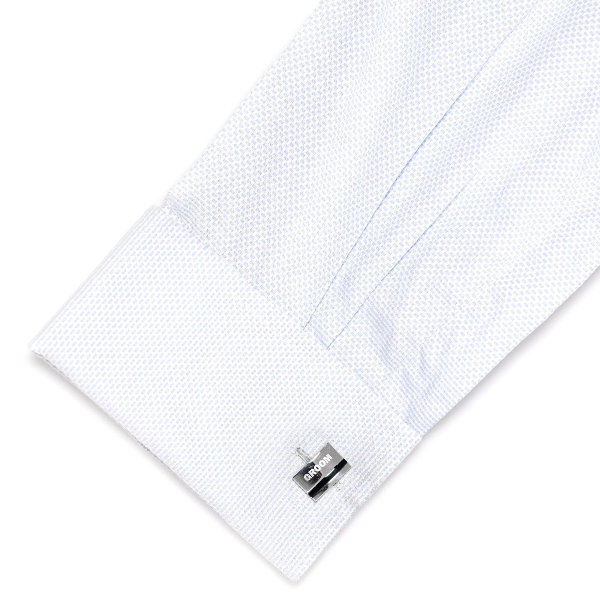 Groom Laser Etched Onyx Silver Wedding Cufflinks Wedding Cufflinks Clinks Australia