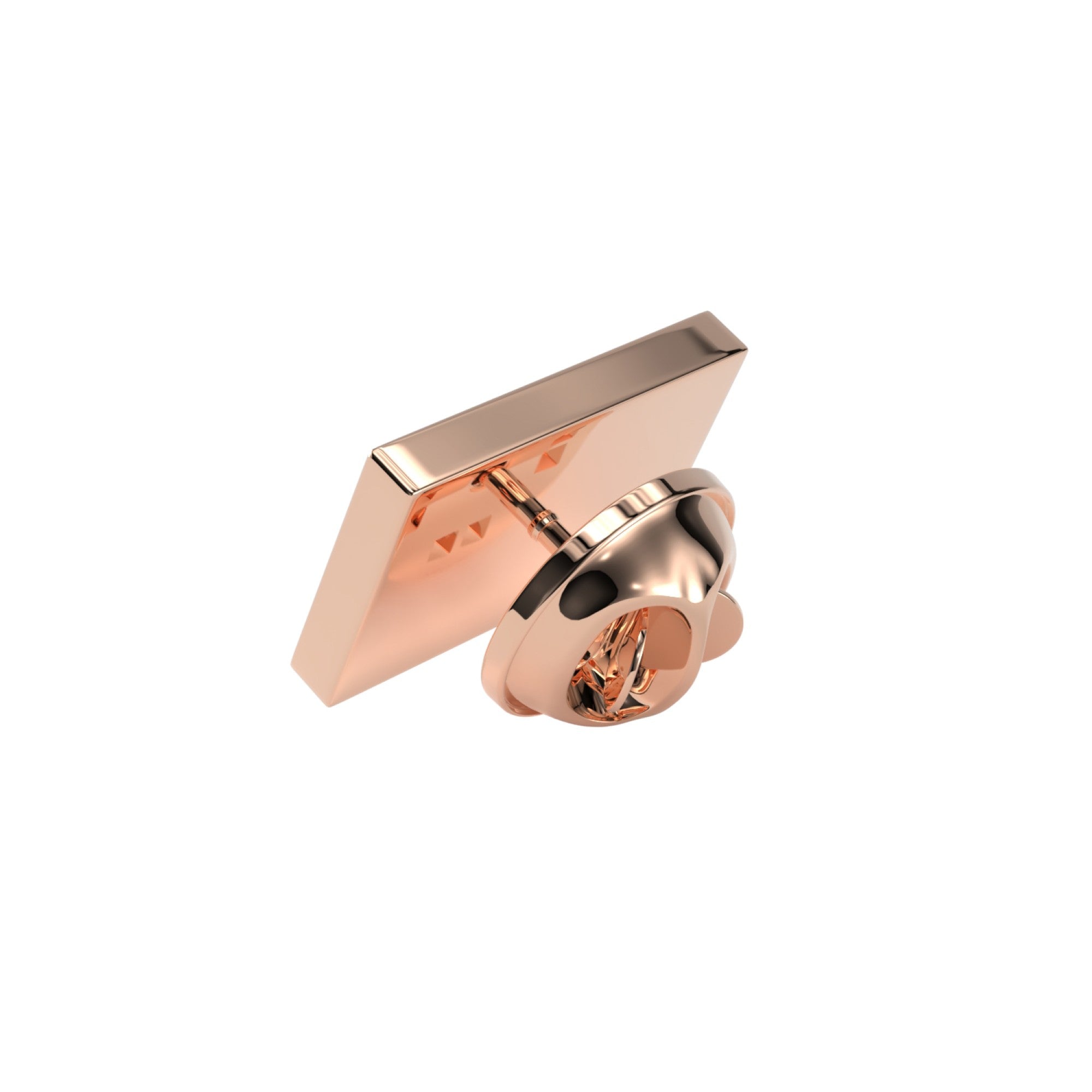 Rectangle Shiny Rose Gold Engravable Lapel Pin