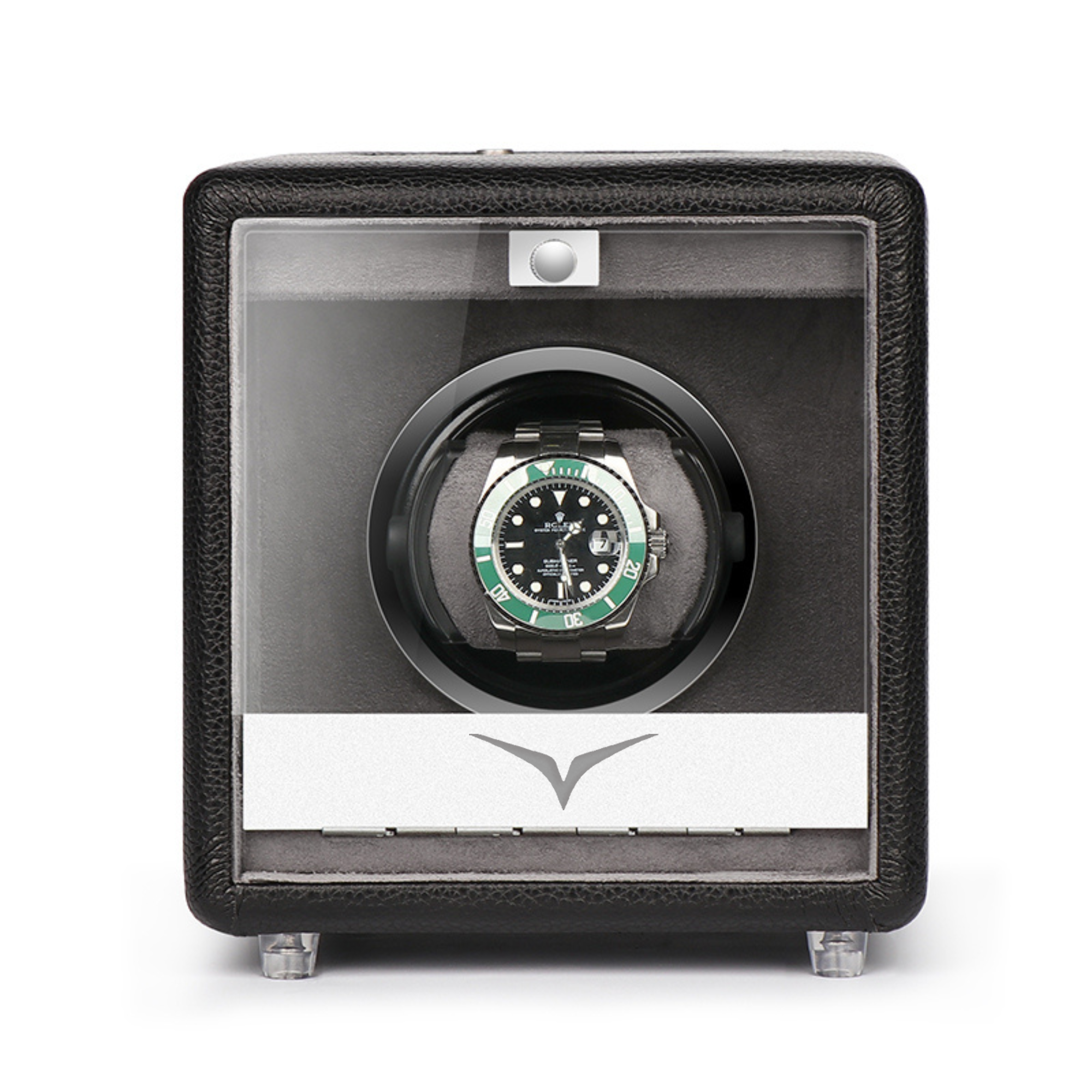 Evandale Watch Winder for 1 Watch in Black Leather