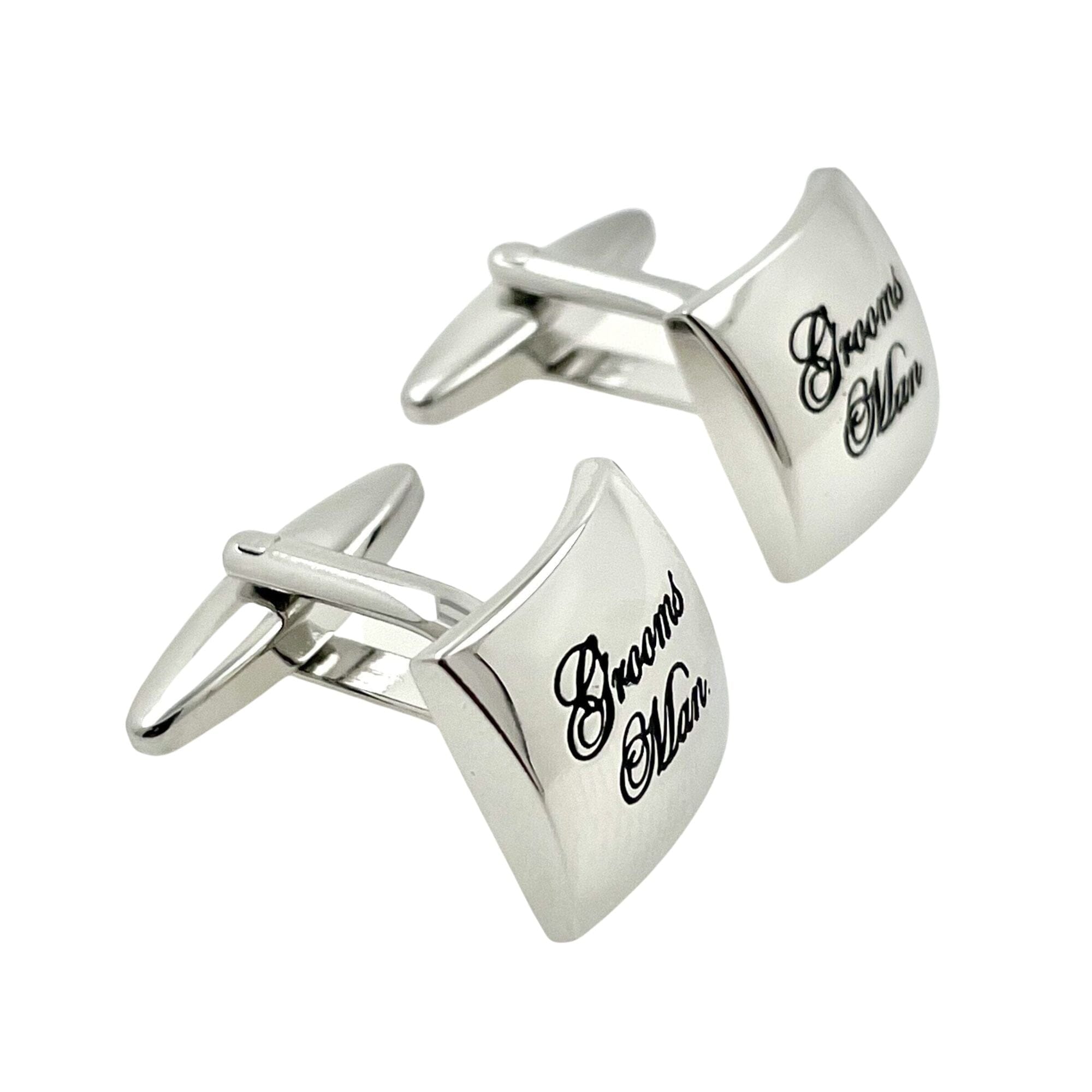 Grooms Man Curved Silver Wedding Cufflinks Wedding Cufflinks Clinks Australia