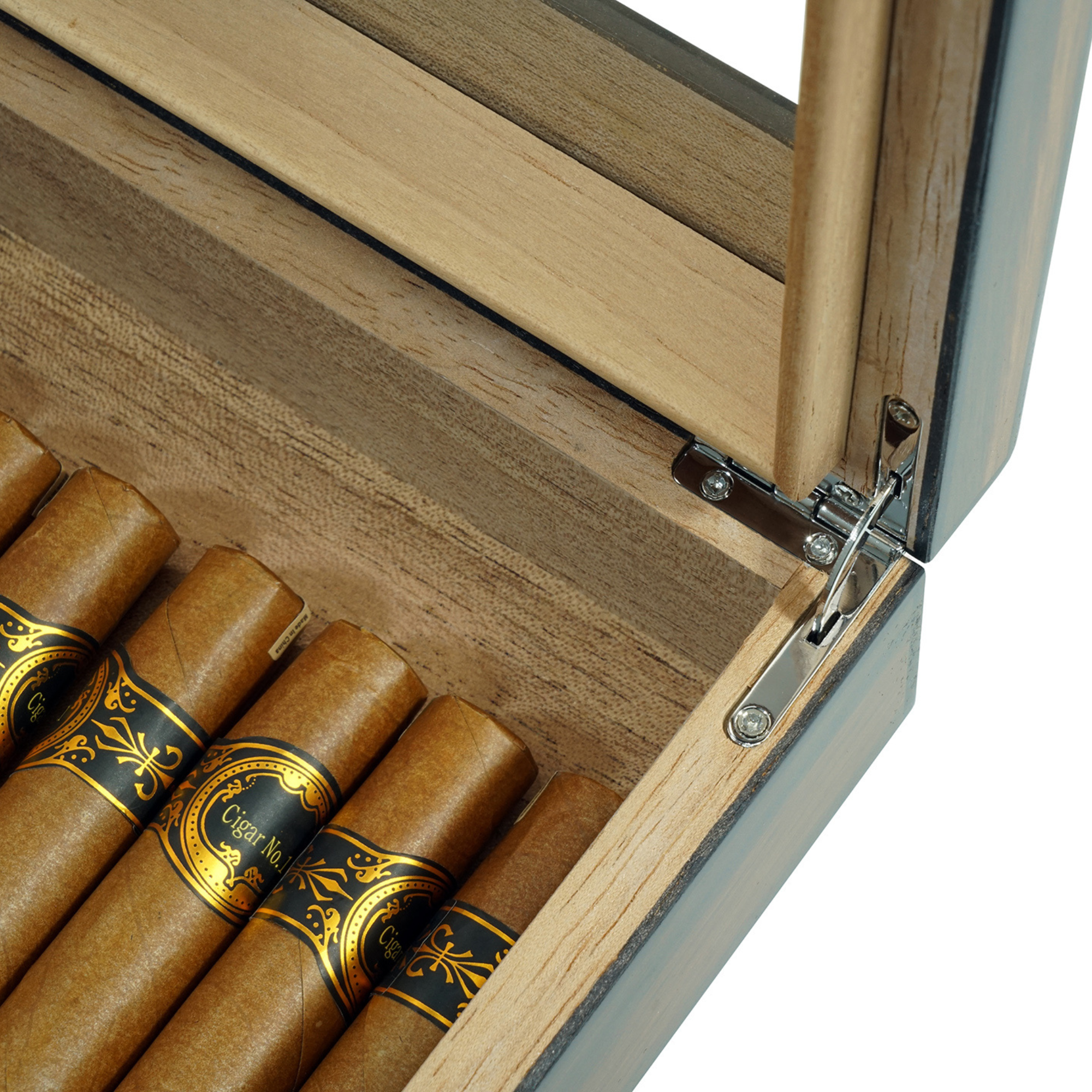 12-20 CT Ebony Wooden Cigar Humidor Box for Cigars
