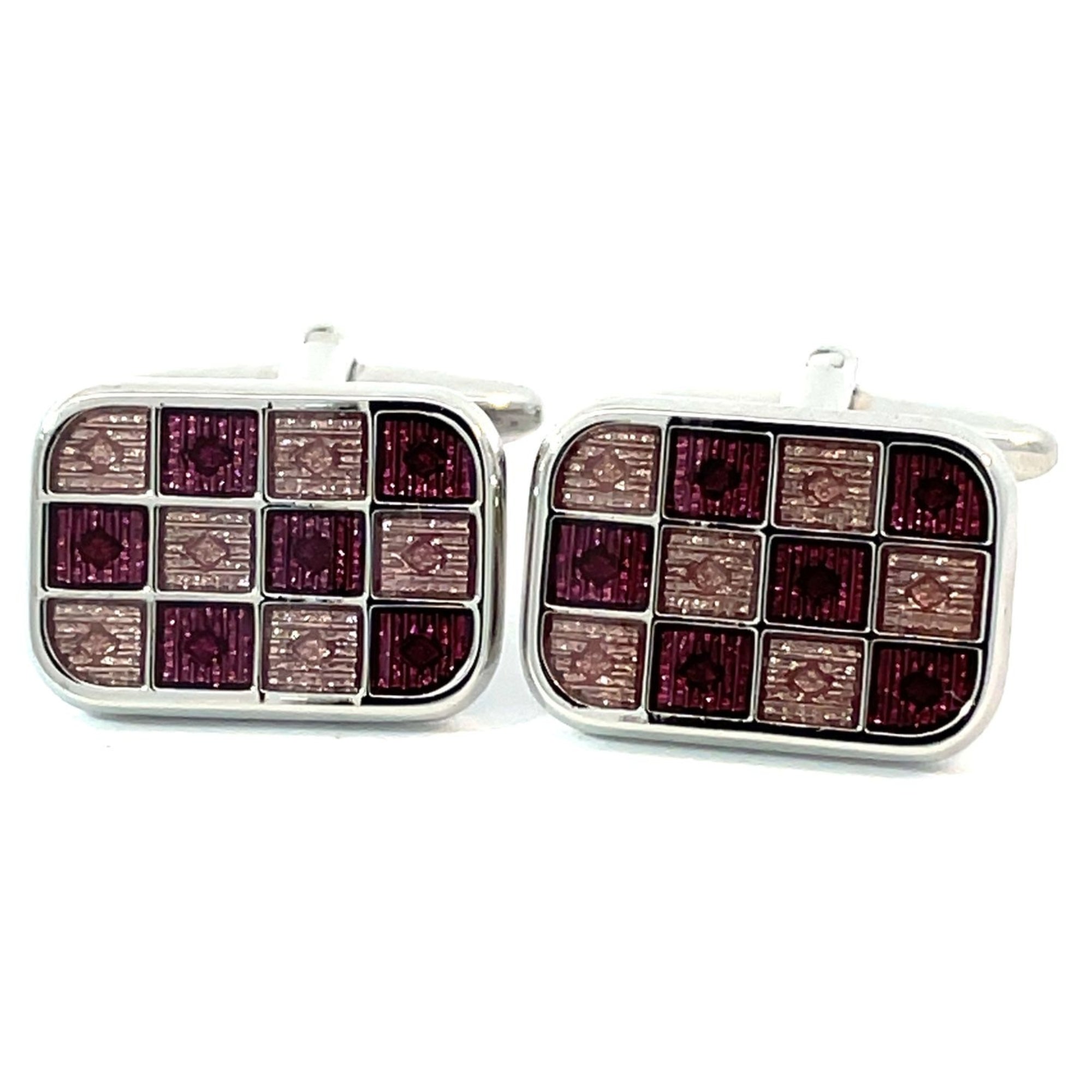 Purple Mauve 12 Square Cufflinks