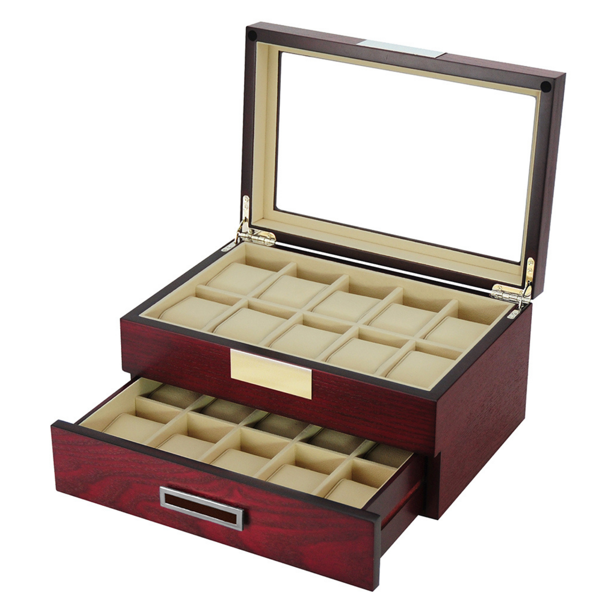 Cherry Wooden Watch Box for 20 Watches