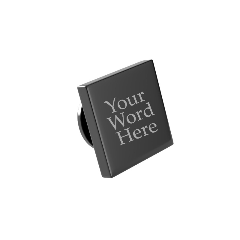 Custom Word Engraved Square Lapel Pin