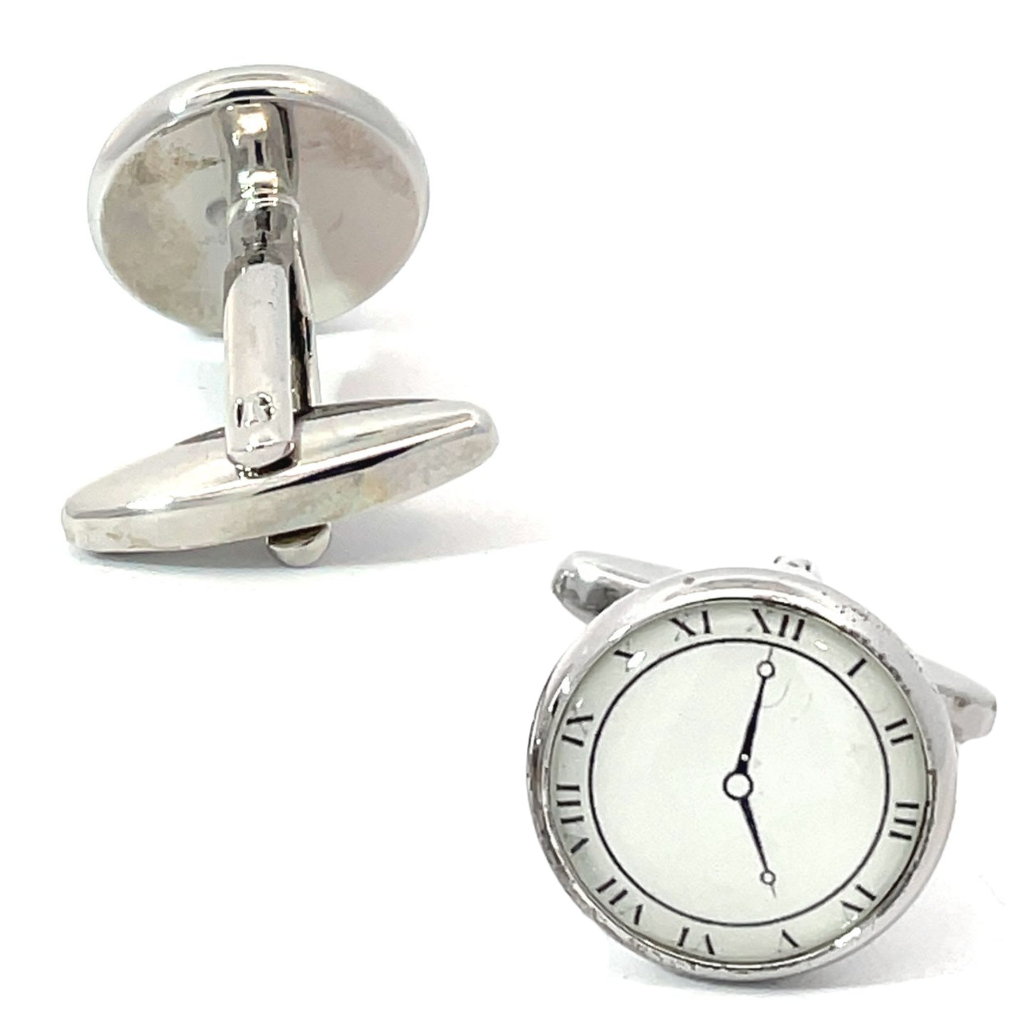 Roman Numeral Clock-Face Cufflinks