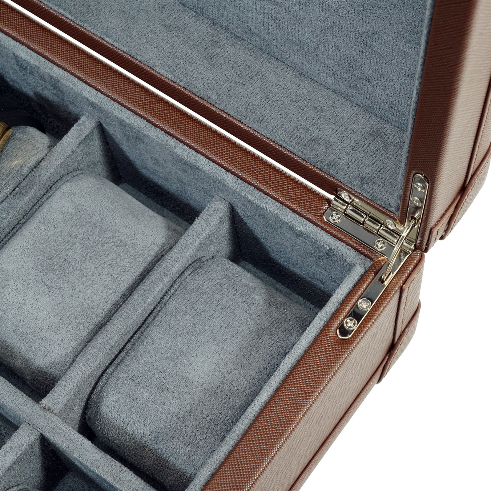 12 Slots Brown Leather Watch Case