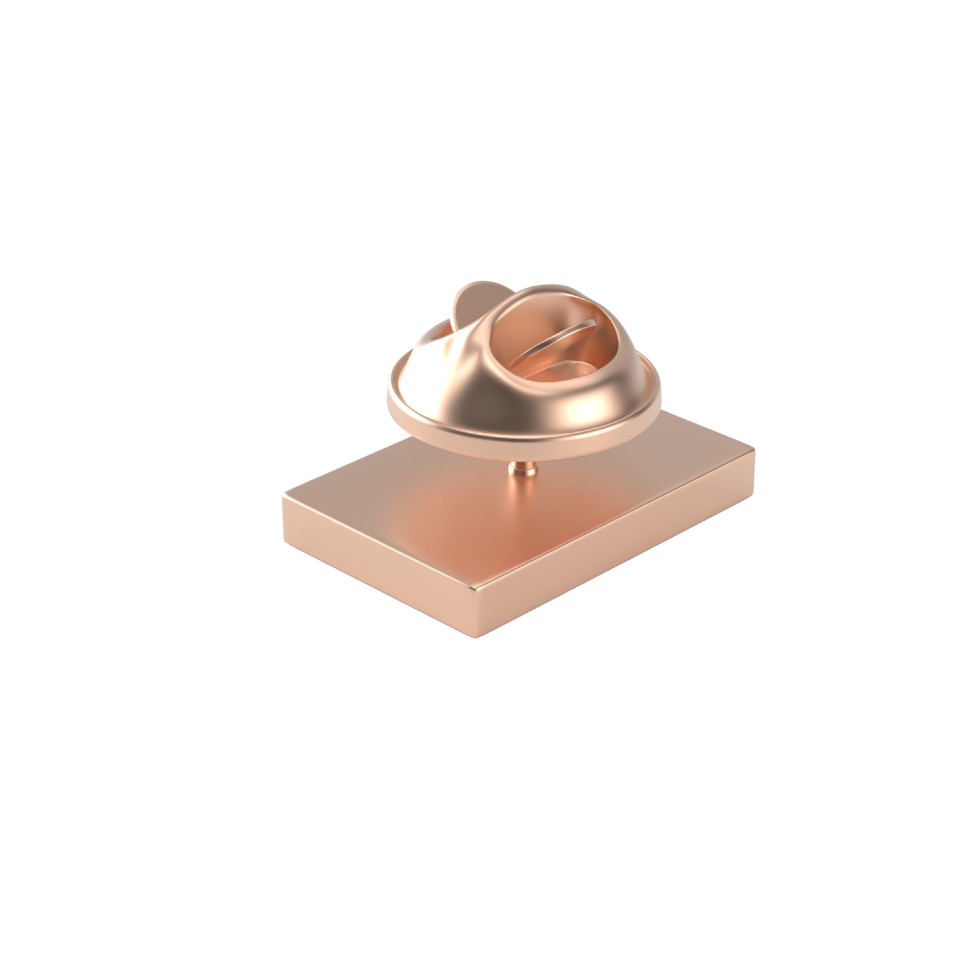 Rectangle Brushed Rose Gold Engravable Lapel Pin