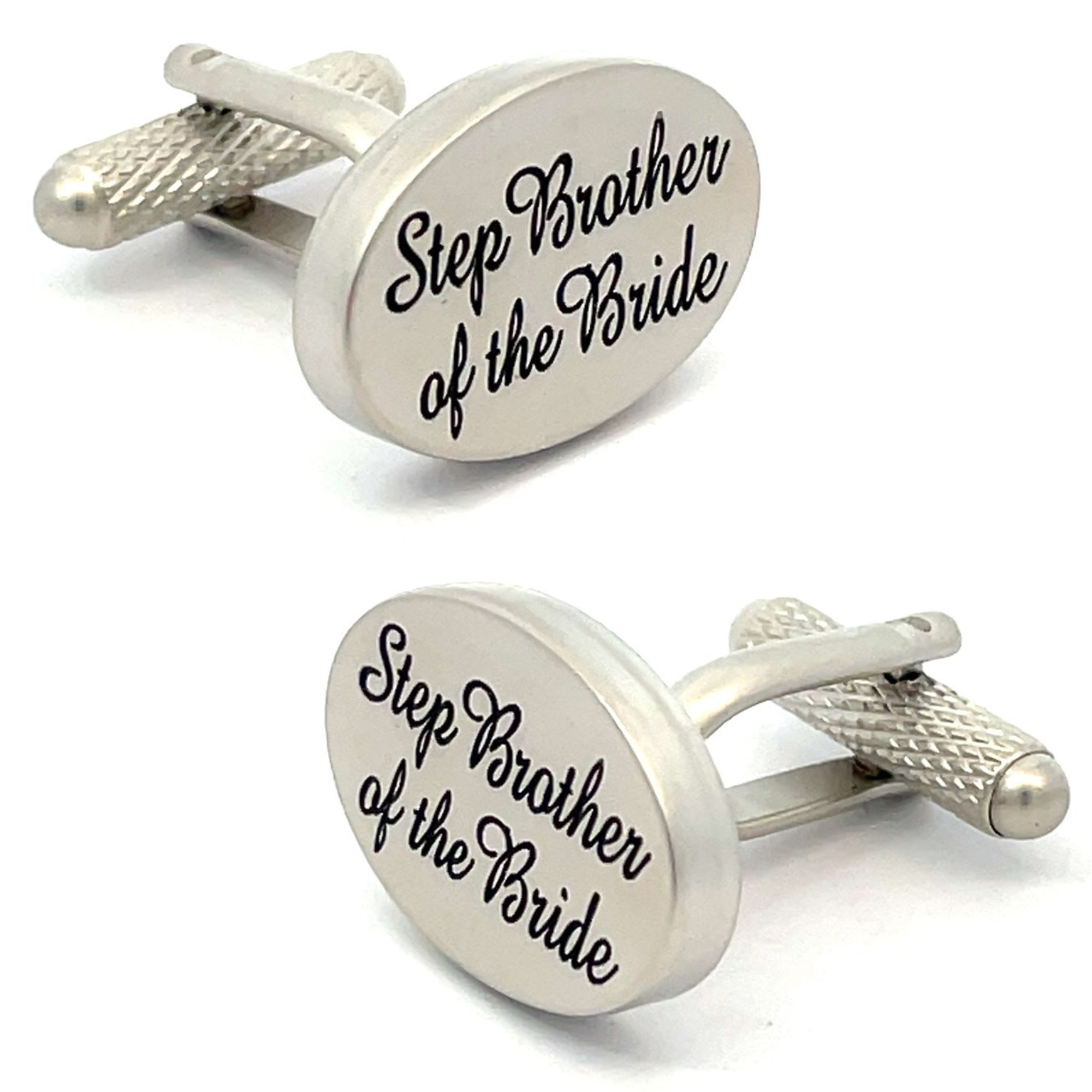 Step Brother of the Bride Script Wedding Cufflinks