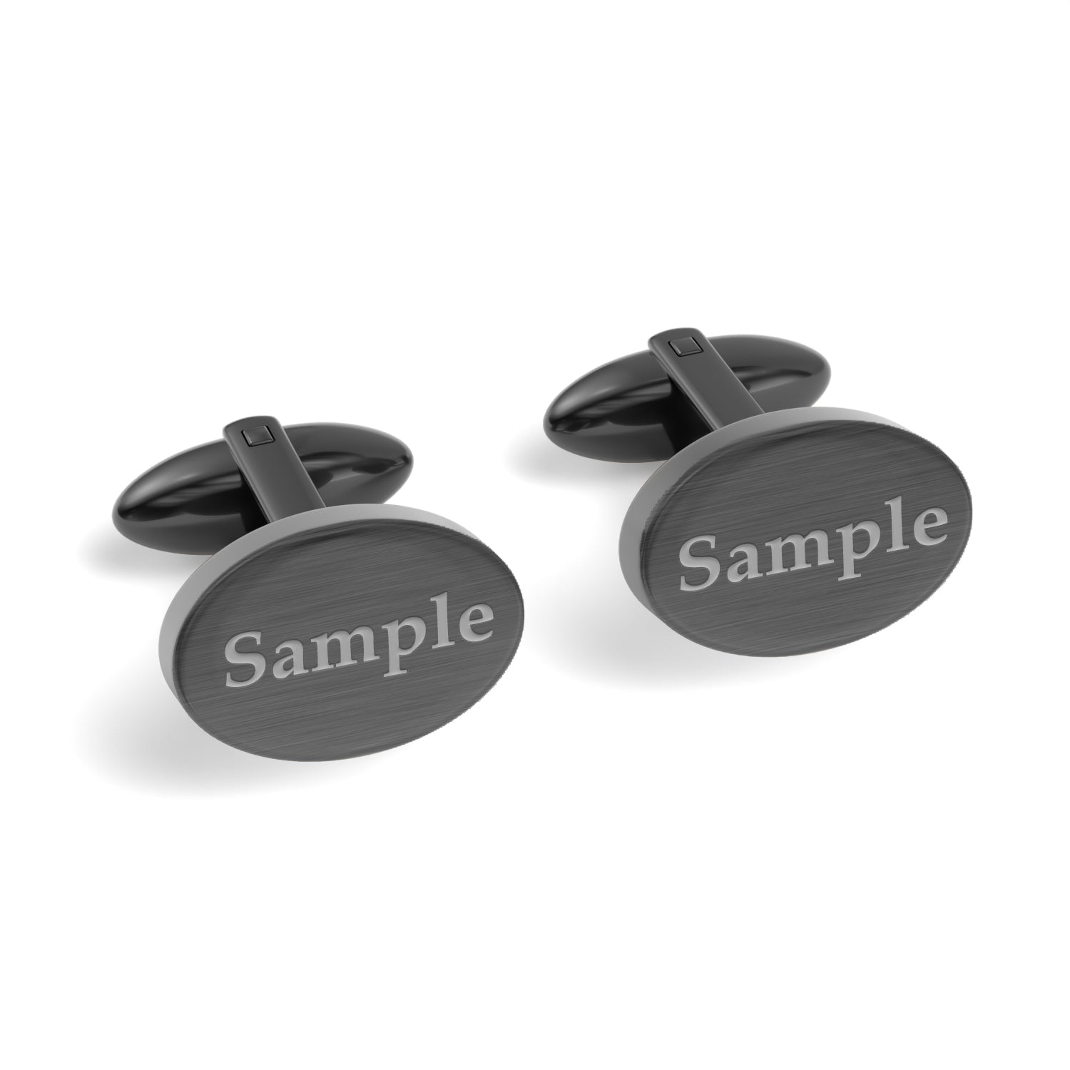 Engraved Words Custom Oval Cufflinks
