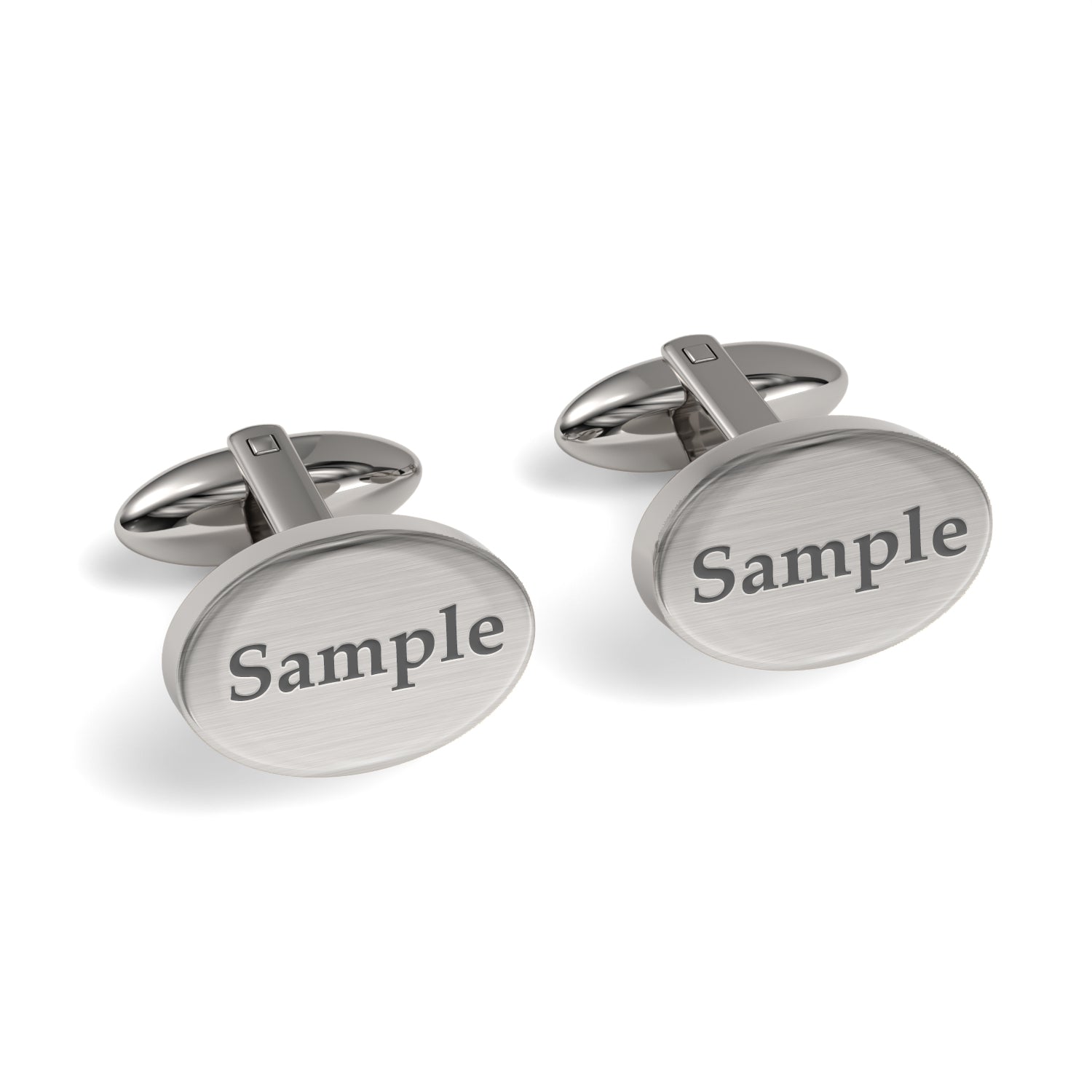 Engraved Words Custom Oval Cufflinks