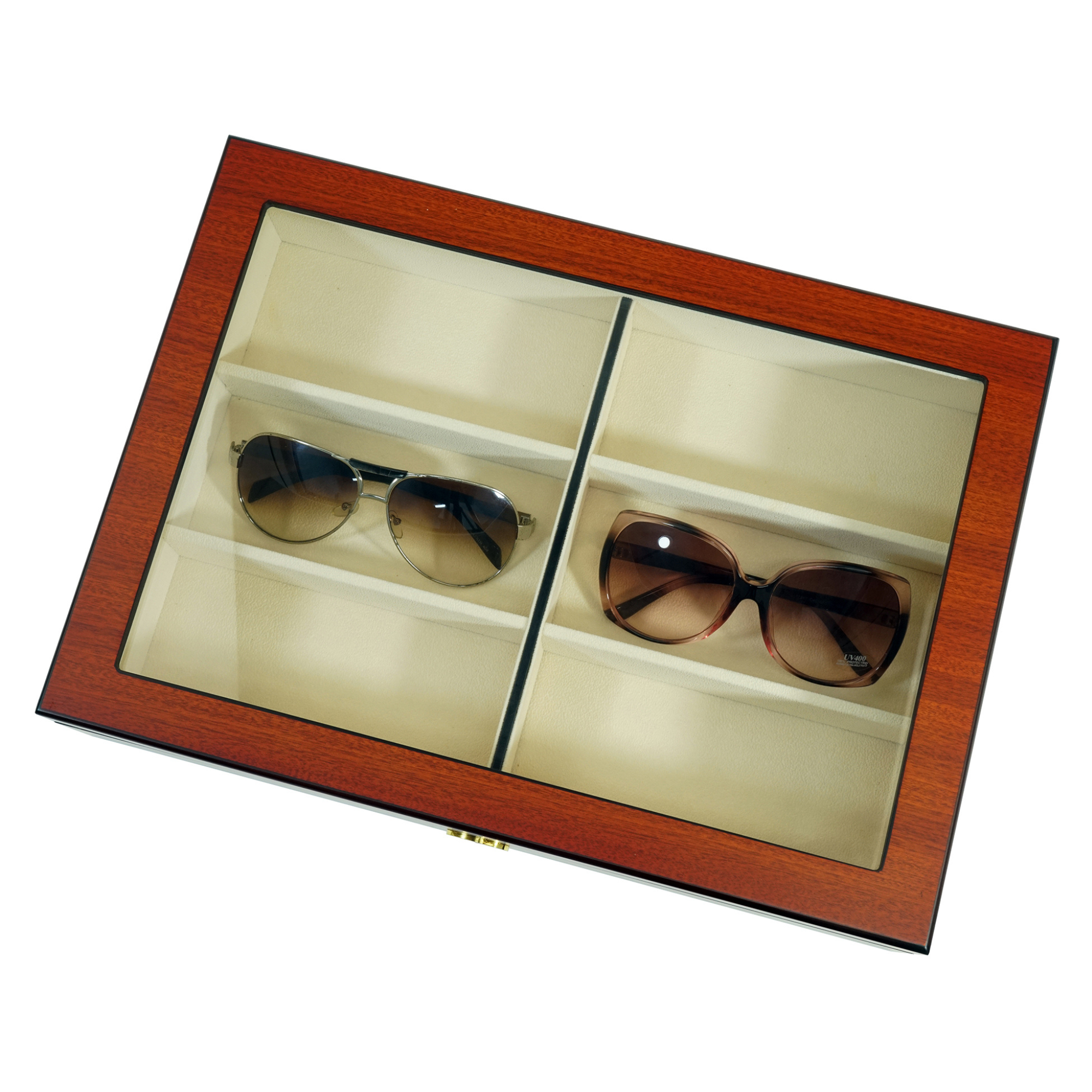 6 Pairs Cherry Wooden Sunglass Box