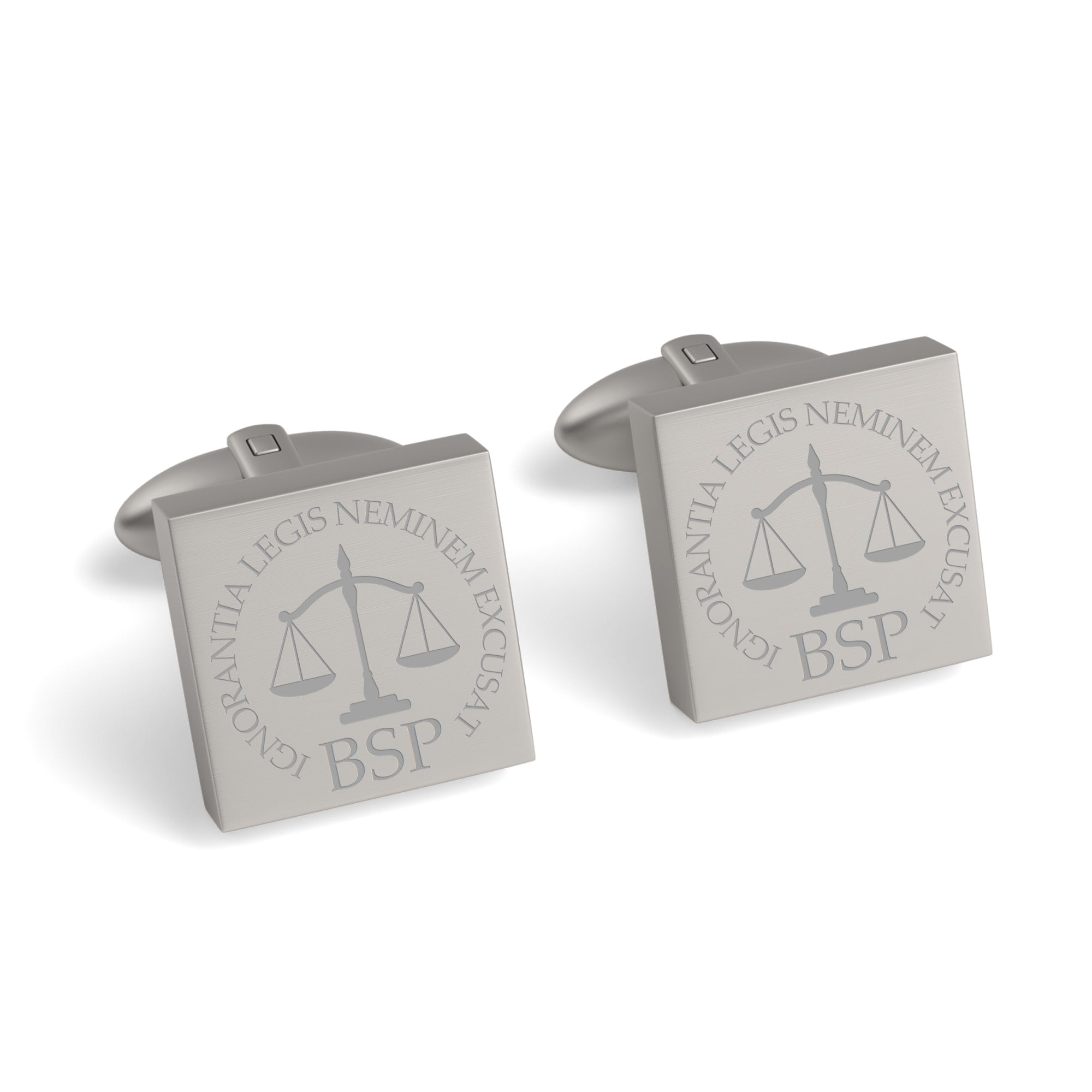 Lawyer's Initials and Legal Maxims Engraved Cufflinks