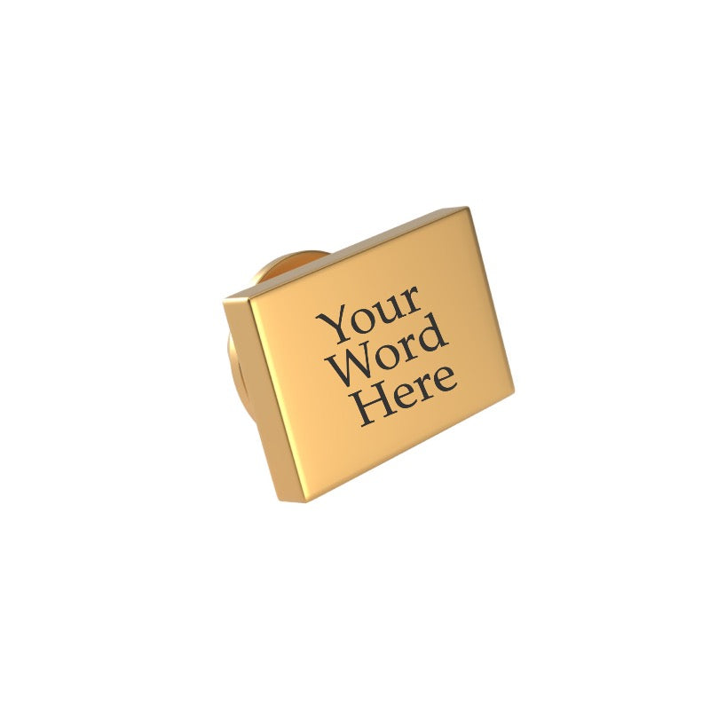Custom Word Engraved Rectangle Lapel Pin