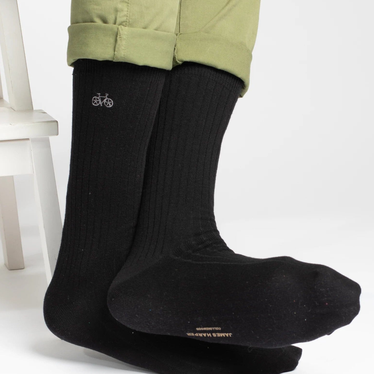 Black Ribbed Socks