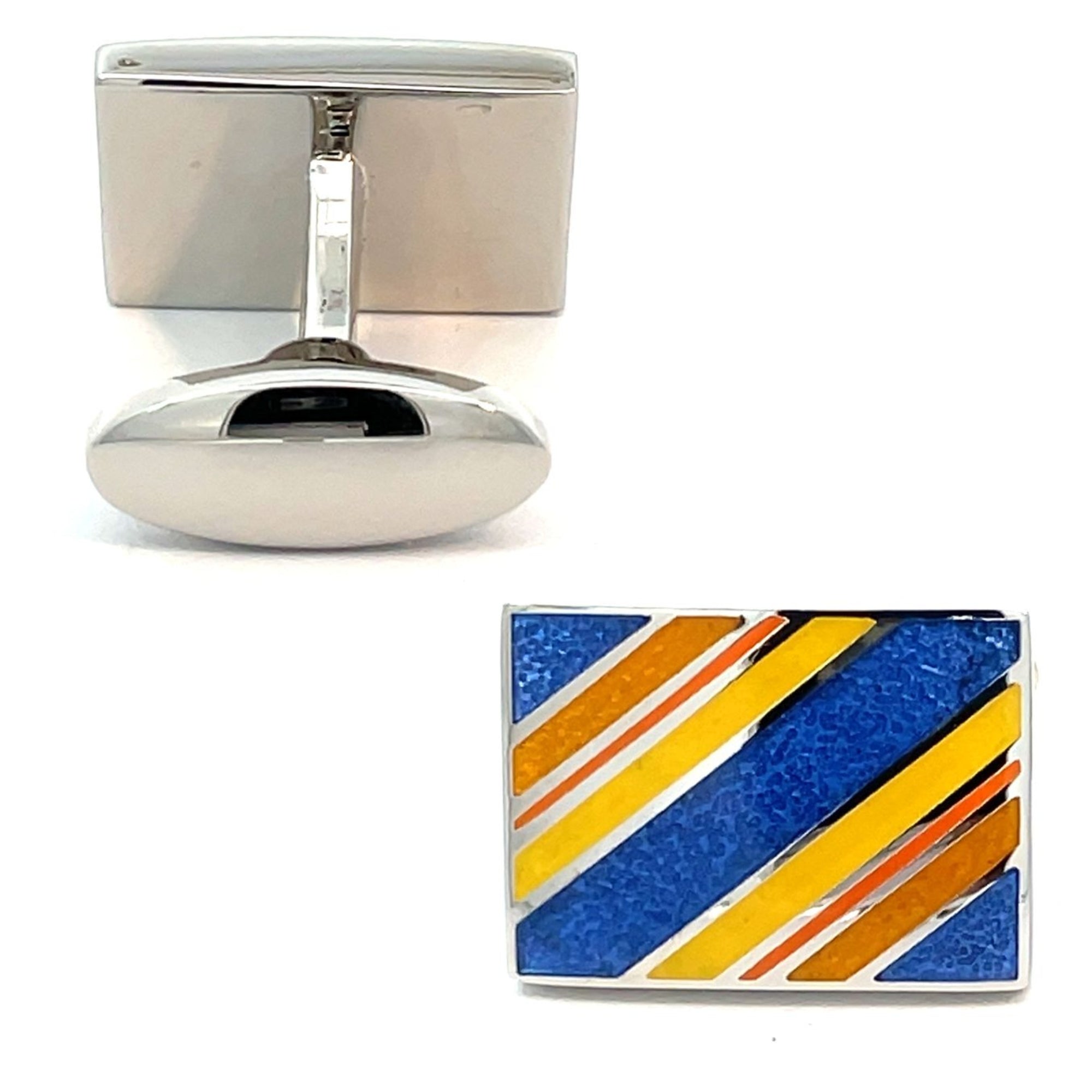 Multicolour Striped Rectangle Cufflinks