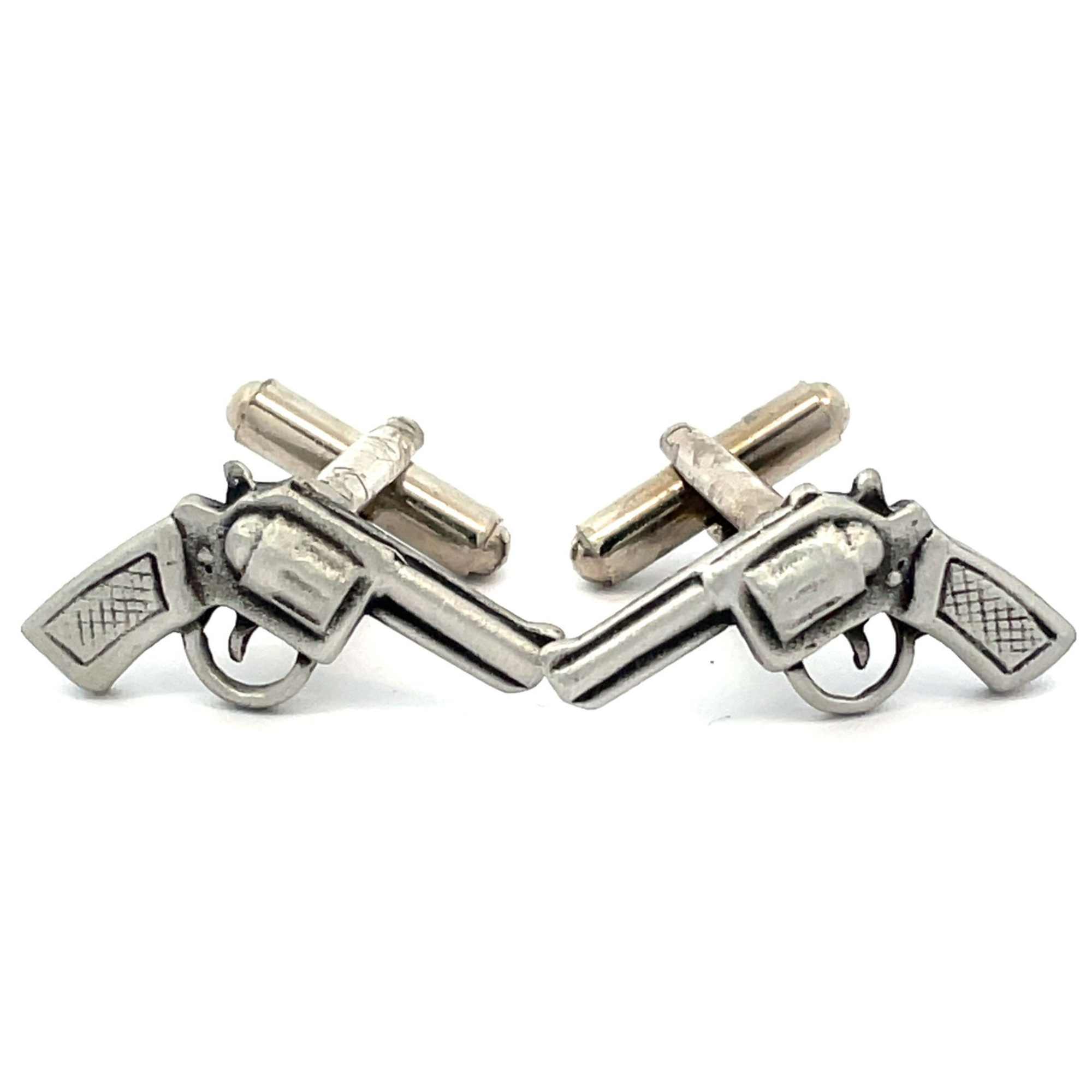 Pewter Revolver Cufflinks
