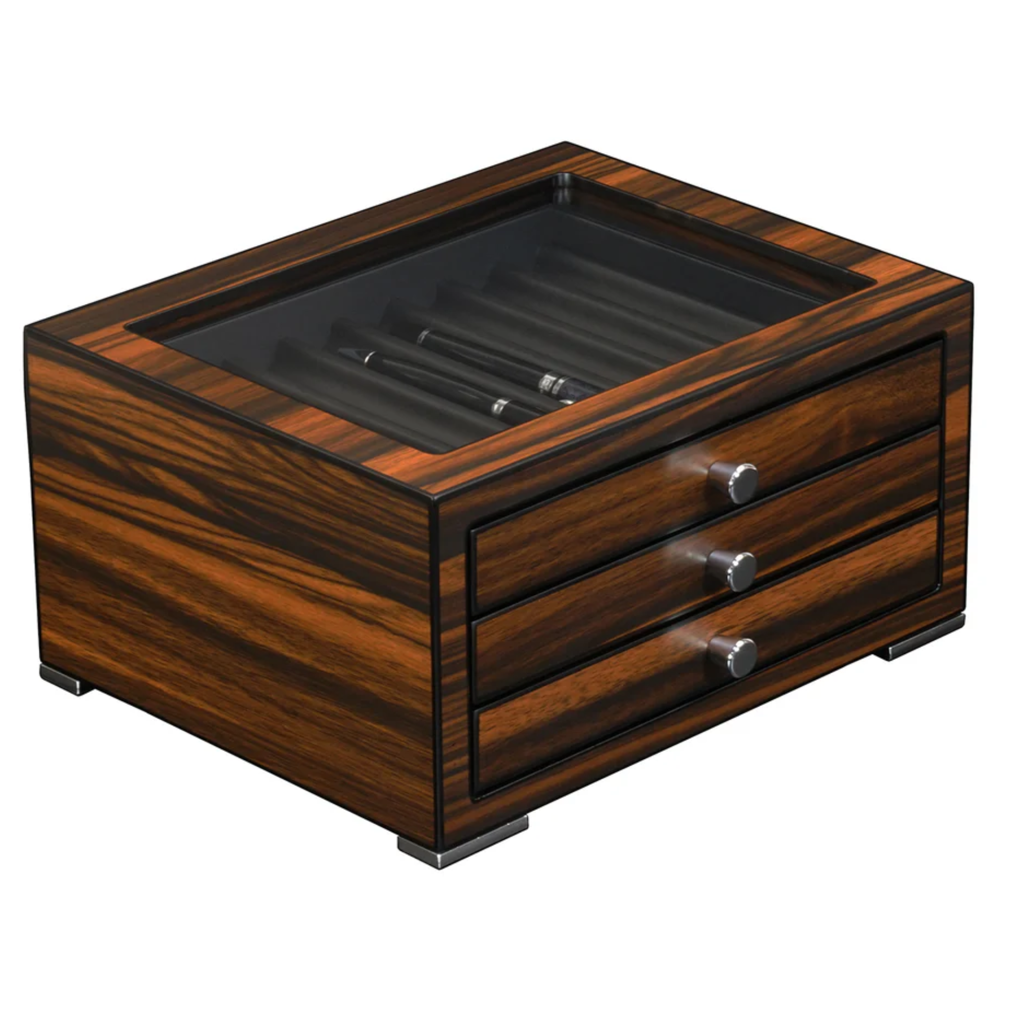 24 Slots Ebony Wooden Pen Box