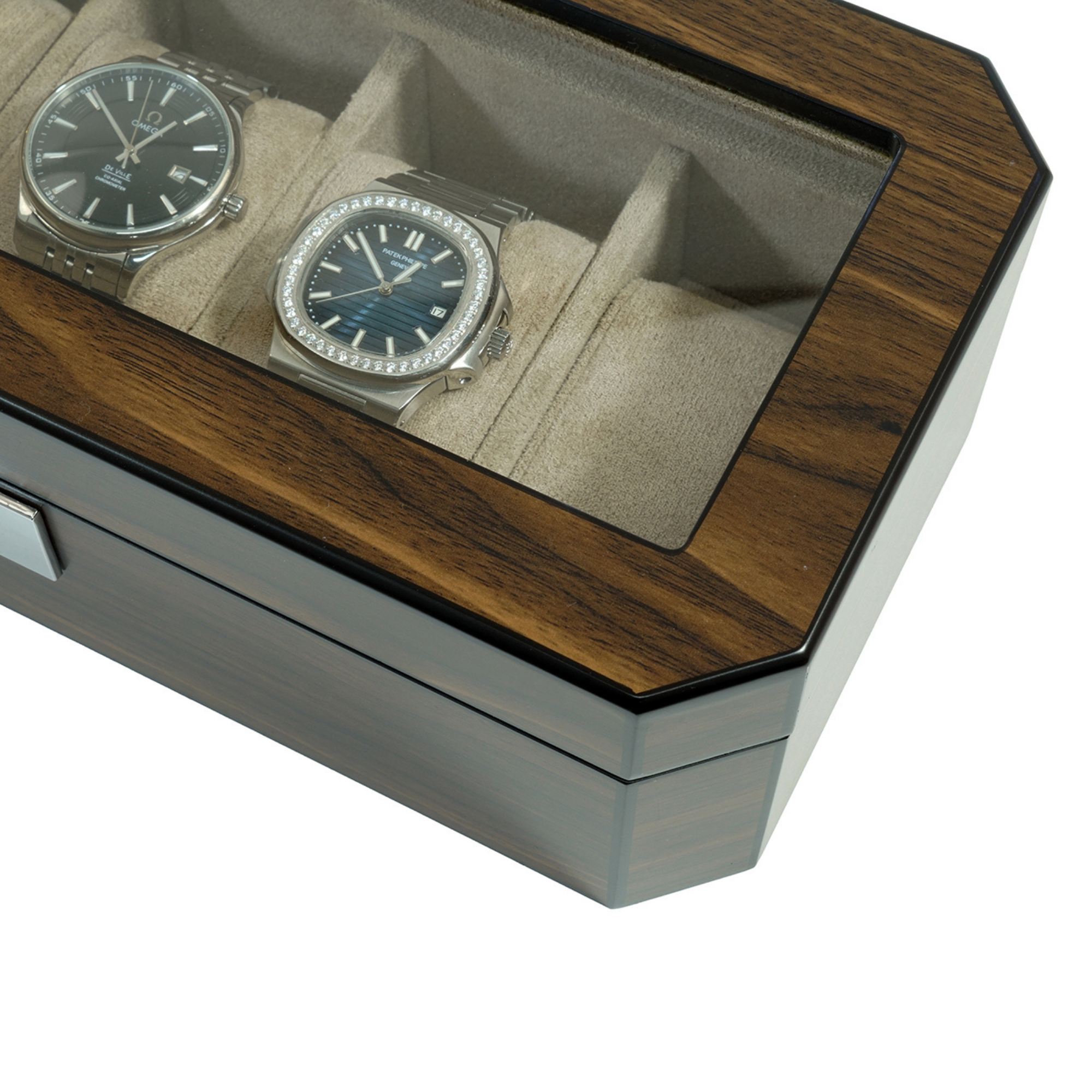 5 Slots Octagon Walnut Wooden Watch Box