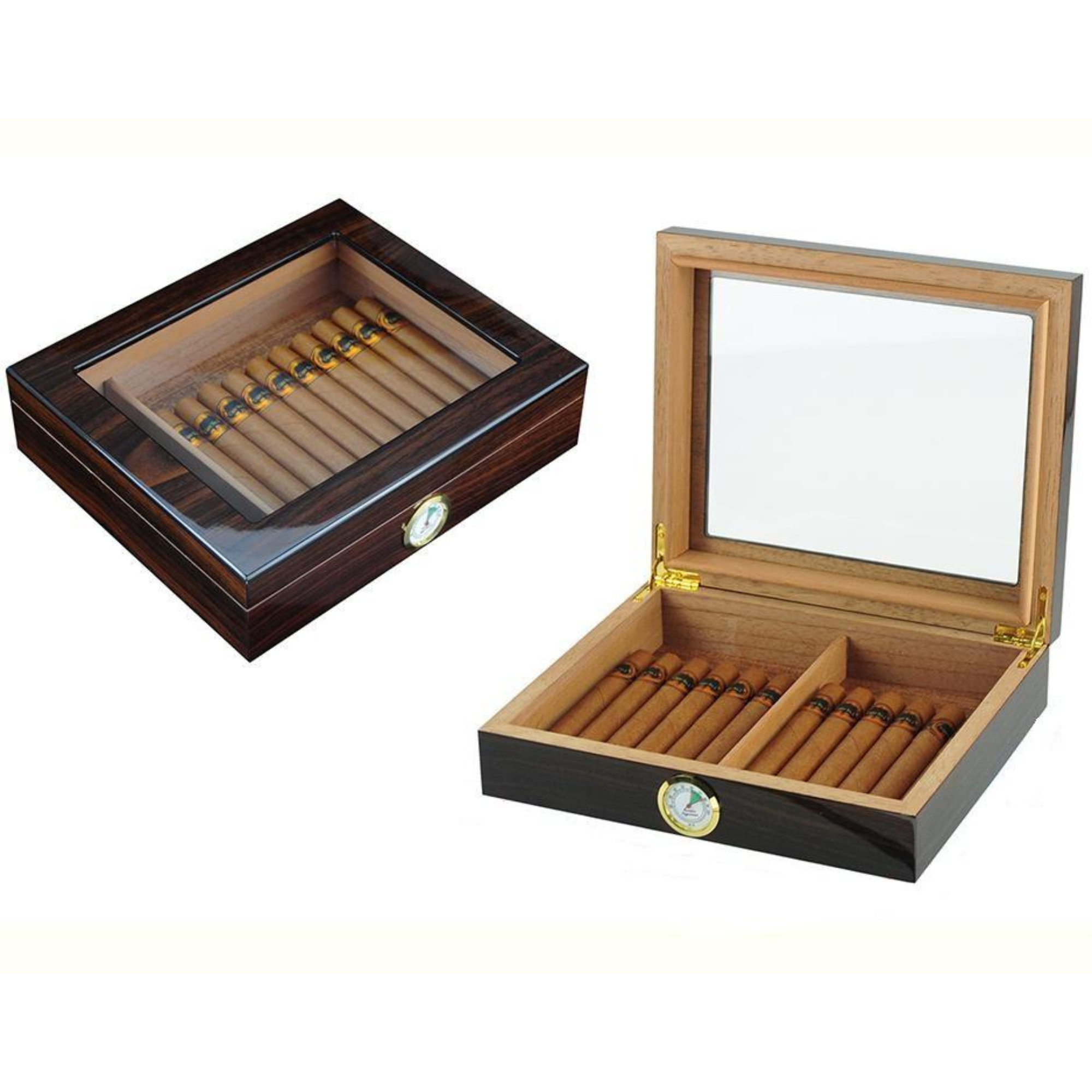 Seconds - 12-20 CT Walnut Cigar Humidor Spanish Cedar Box for Cigars (A)
