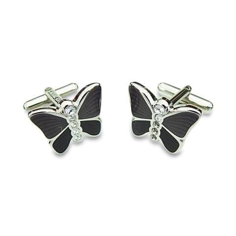 Italian Butterfly Cufflinks in Charcoal