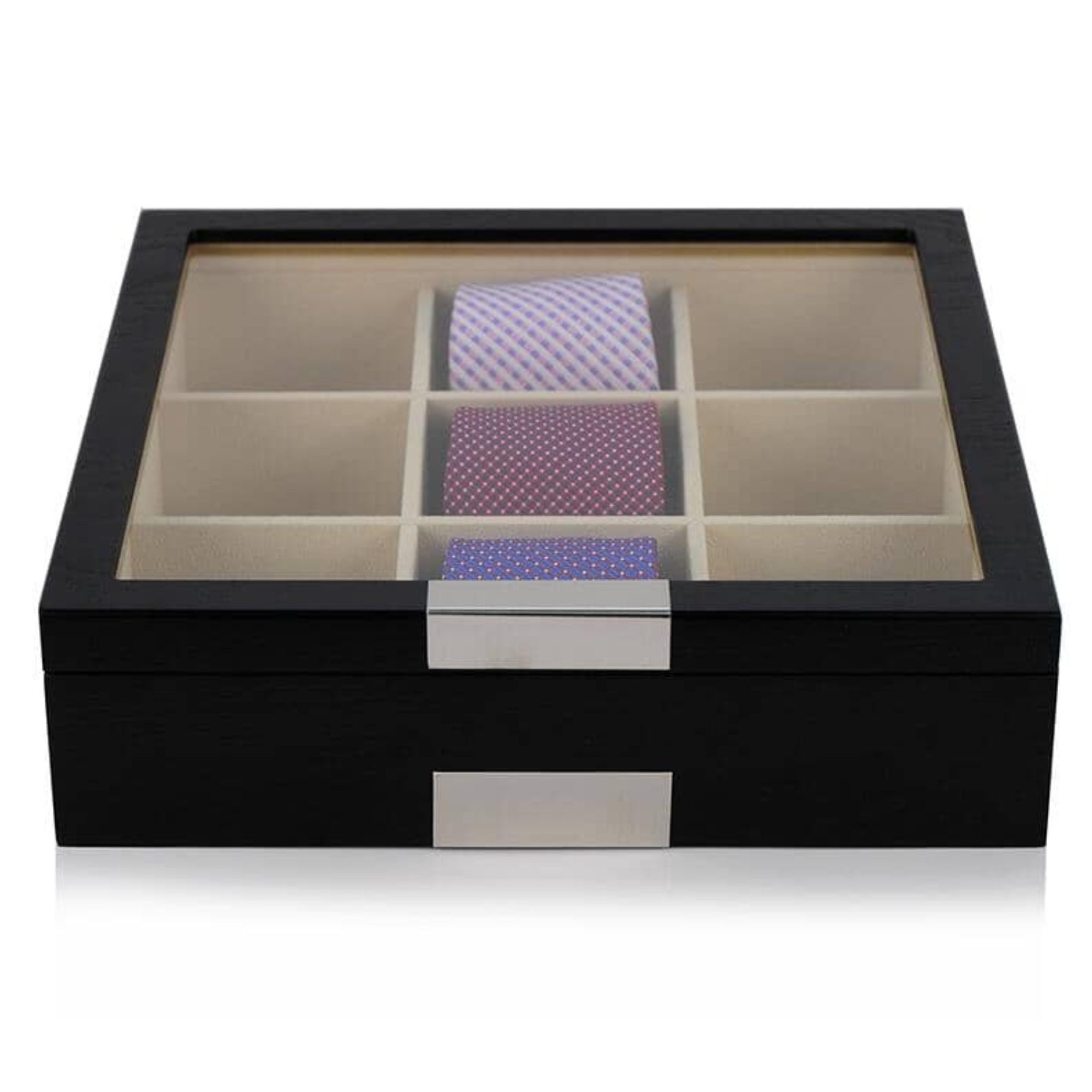 Seconds - Black Wooden Tie Box for 9 (A)