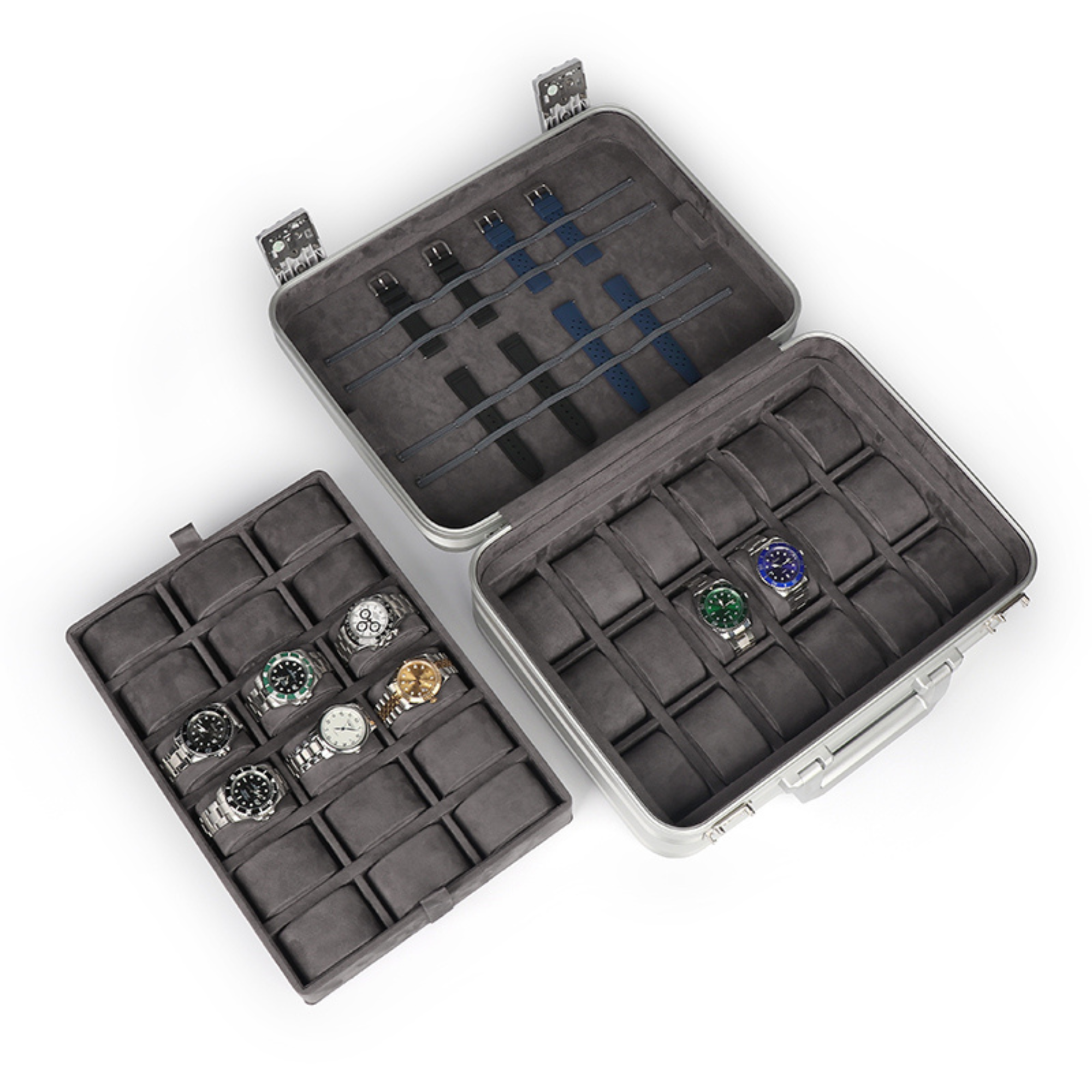 36 Slot Aluminium Watch Travel Case with Lock