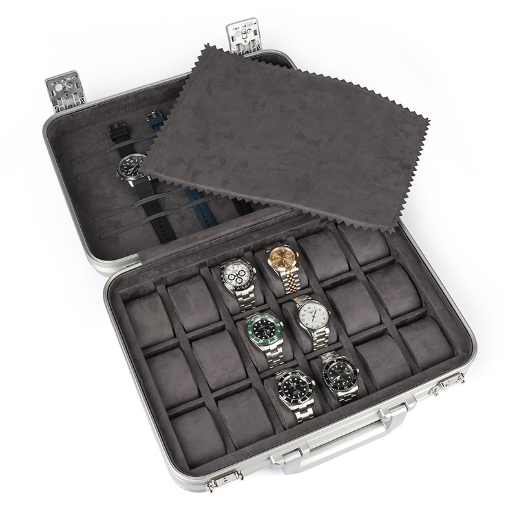 18 Slot Aluminium Watch Travel Case with Lock