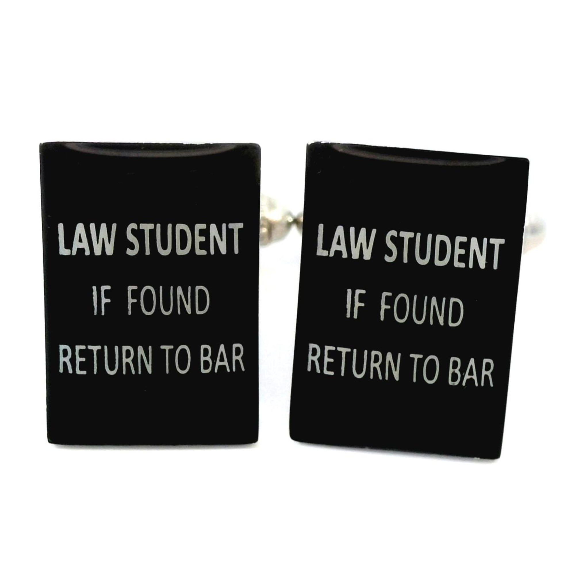 Law Student Slogan Cufflinks (if found, return to bar)