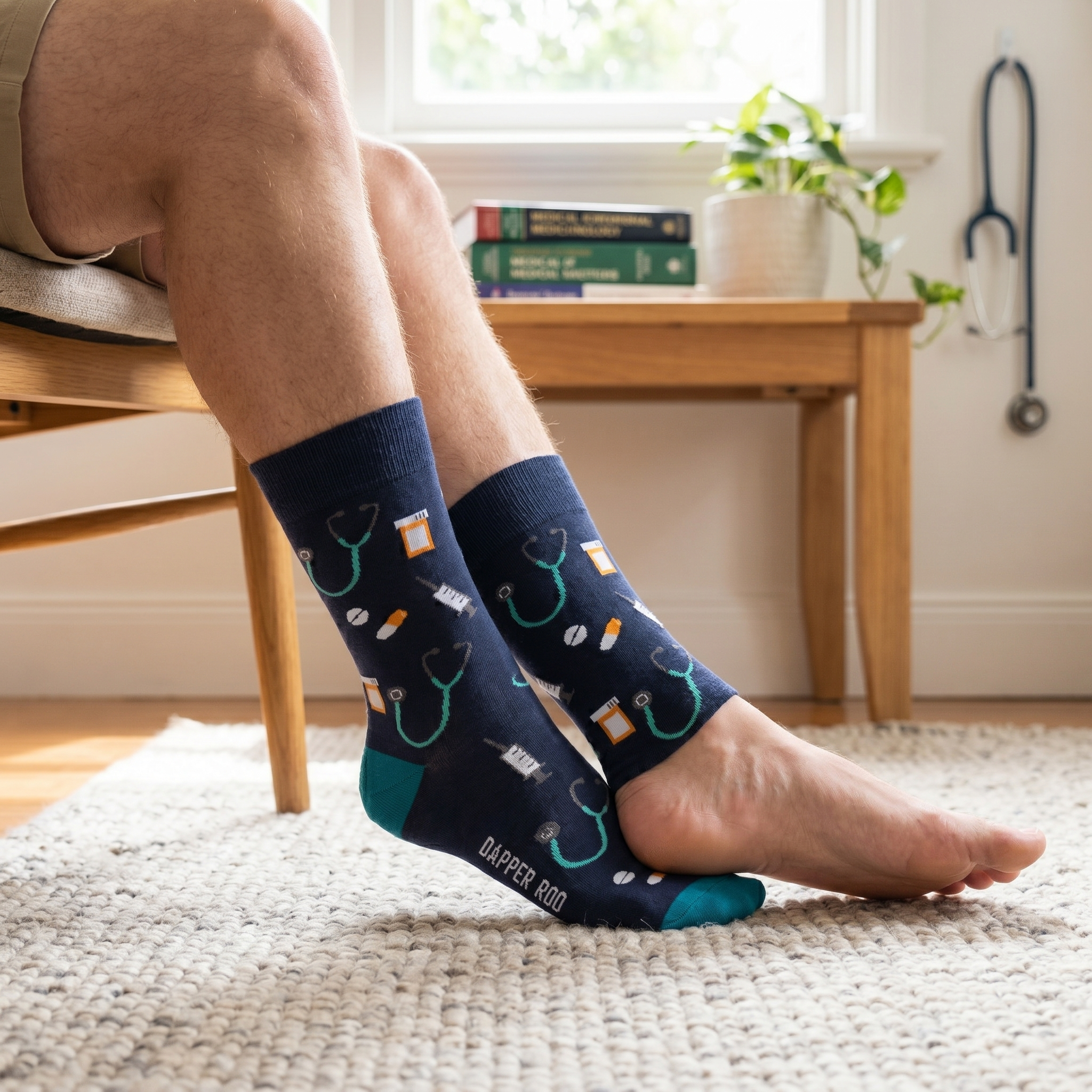 At the Doctors Medical Bamboo Socks by Dapper Roo lifestyle image