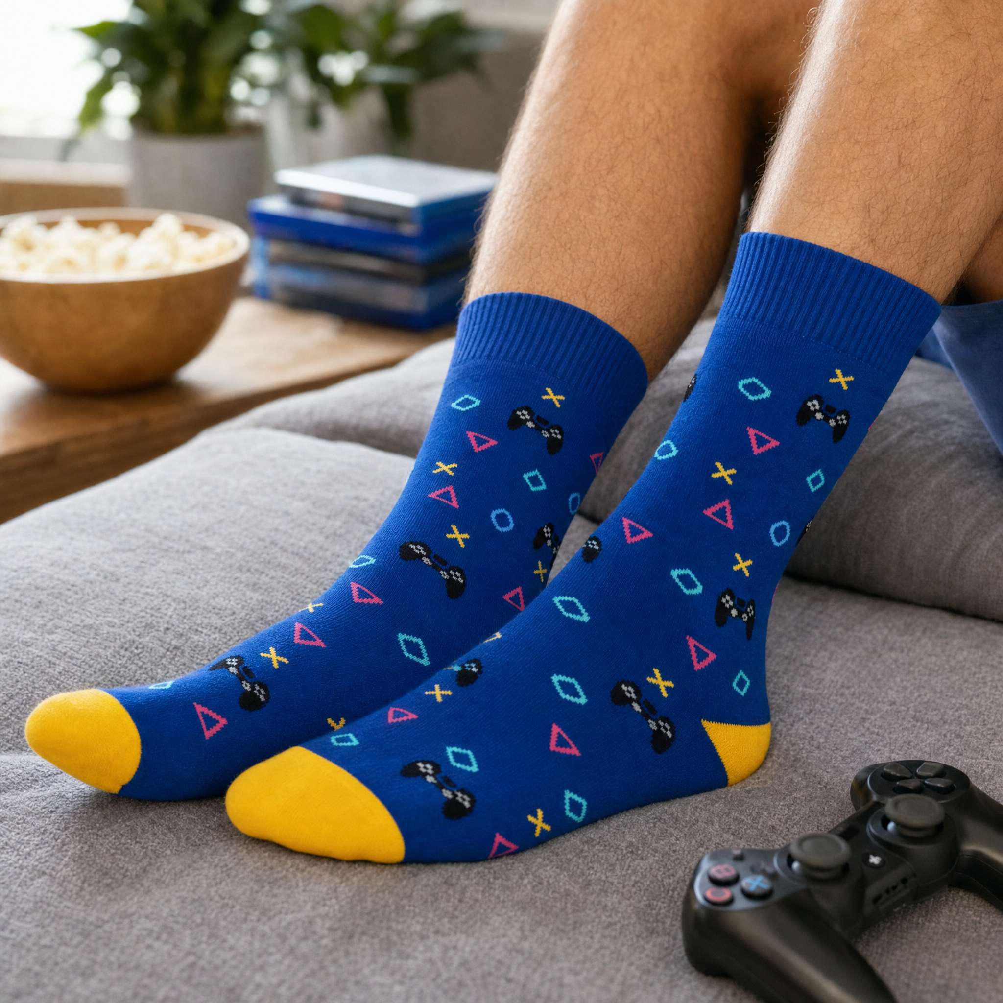 Game on Game Controller Bamboo Socks by Dapper Roo lifestyle image