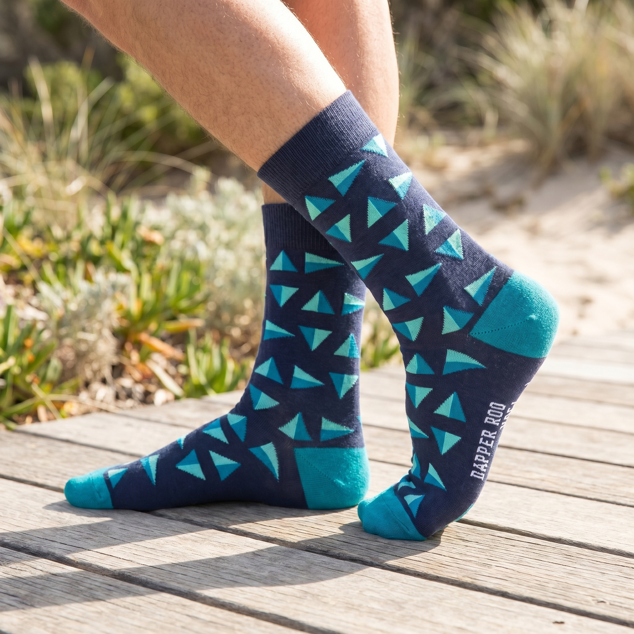 Geometric Triangle Bamboo Socks by Dapper Roo lifestyle image