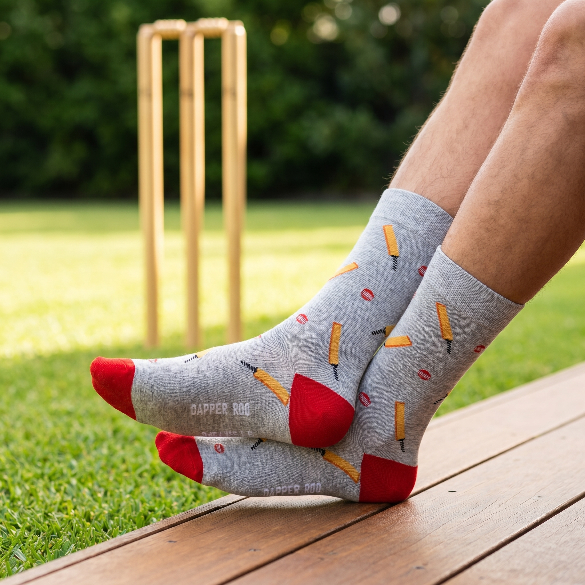Hat Trick Cricket Bamboo Socks by Dapper Roo lifestyle image