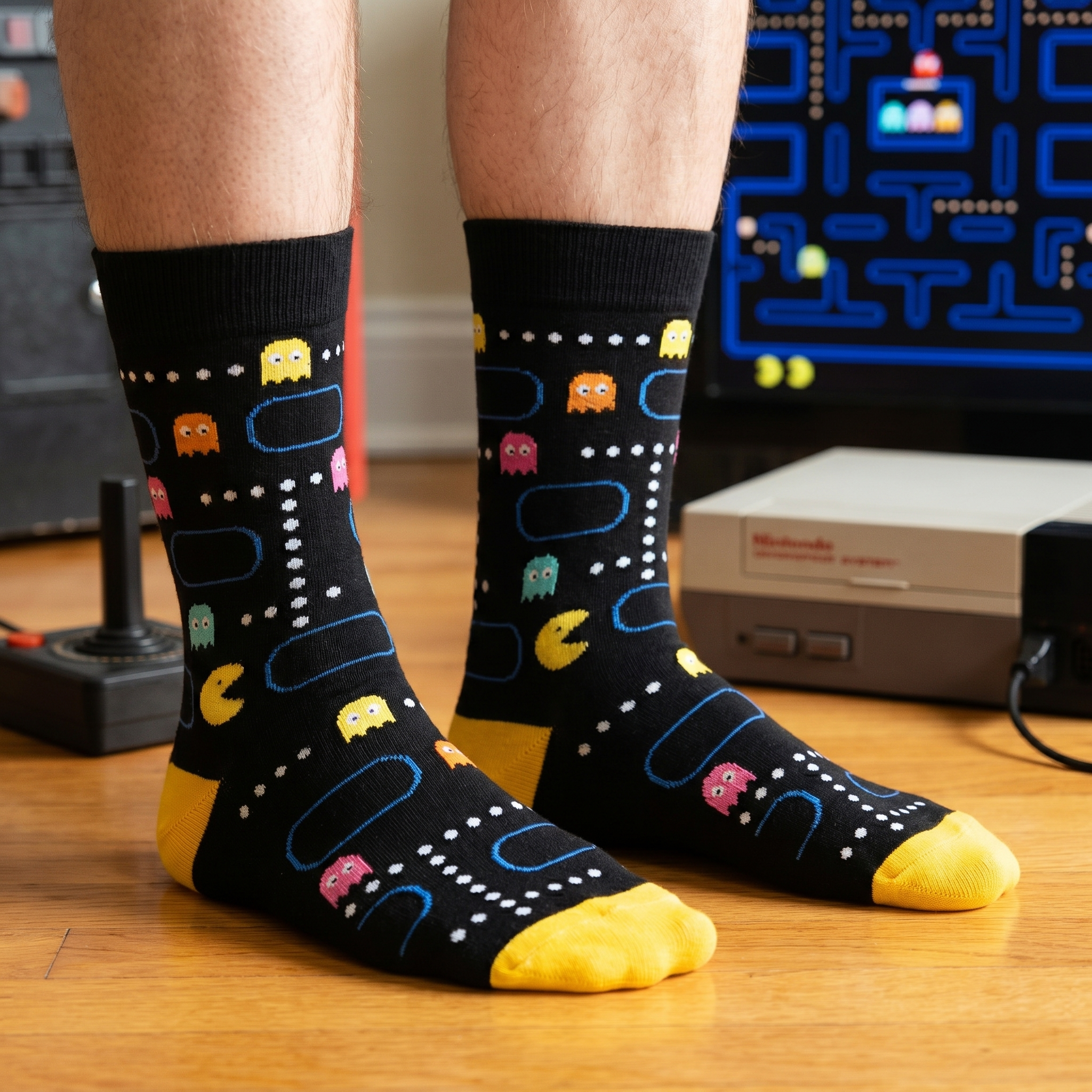 Game Over Arcade Bamboo Socks by Dapper Roo lifestyle image