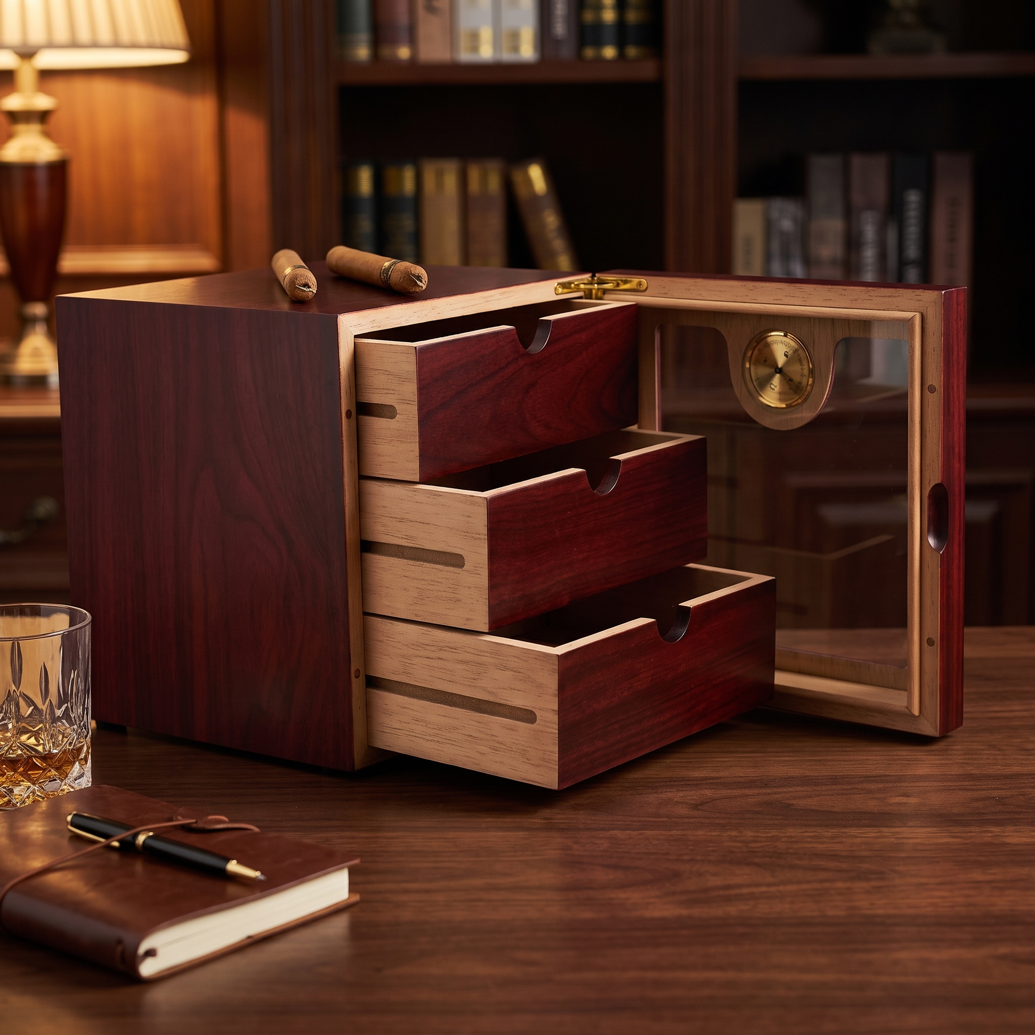 75 CT Bubinga Cigar Humidor Wooden Cabinet for Cigars — lifestyle shot
