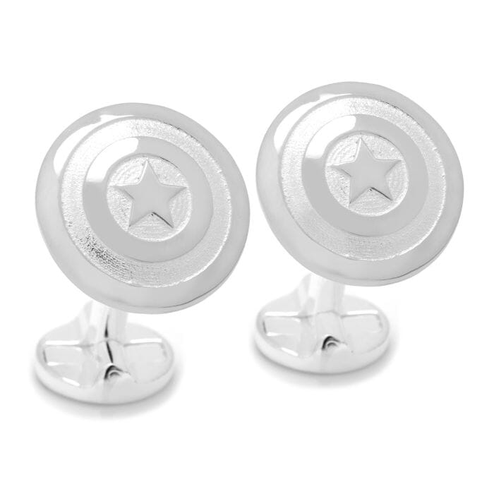 Sterling Silver 3D Captain America Shield Cufflinks Novelty Cufflinks Marvel