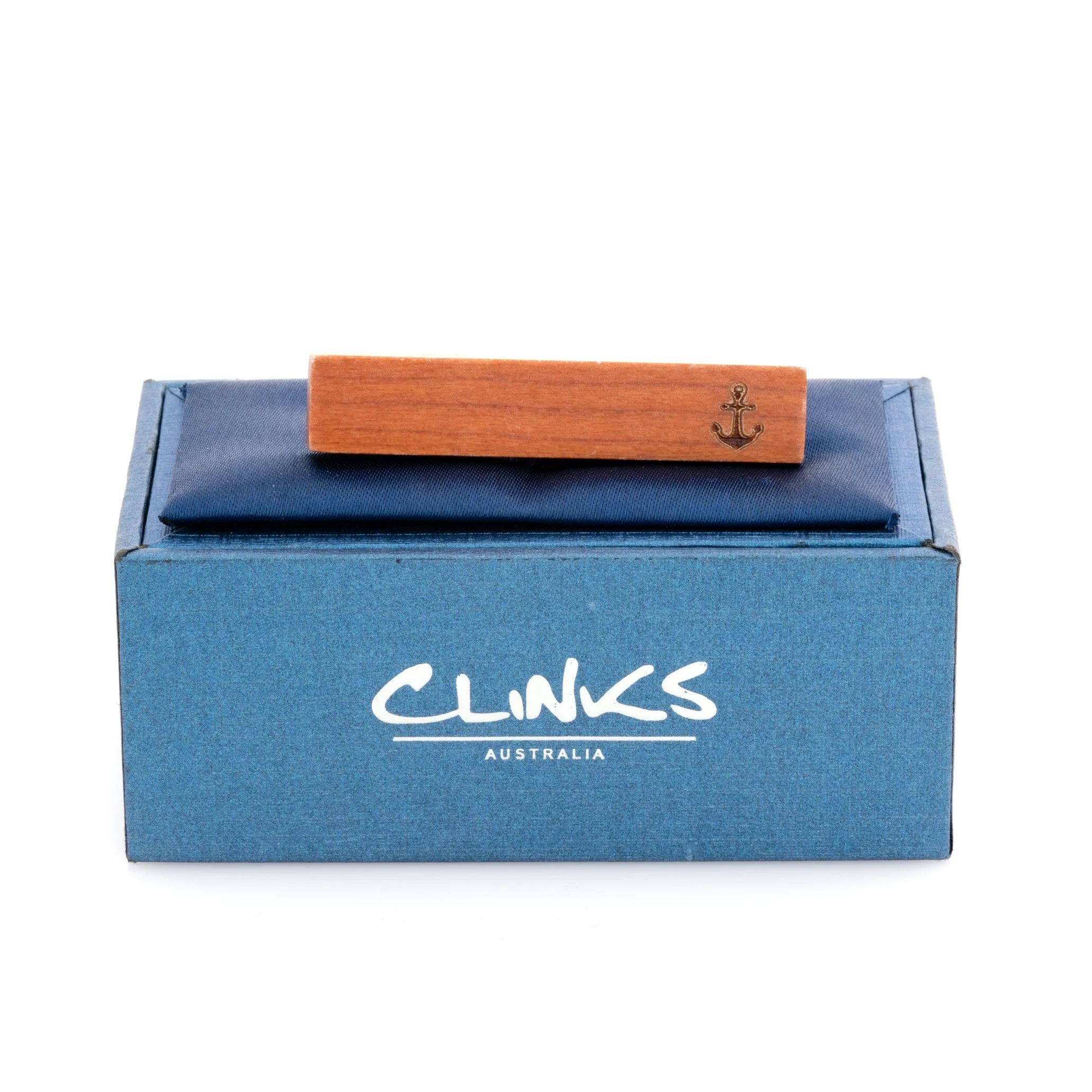 Wood Anchor Stamp Tie Clip Tie Bars Clinks