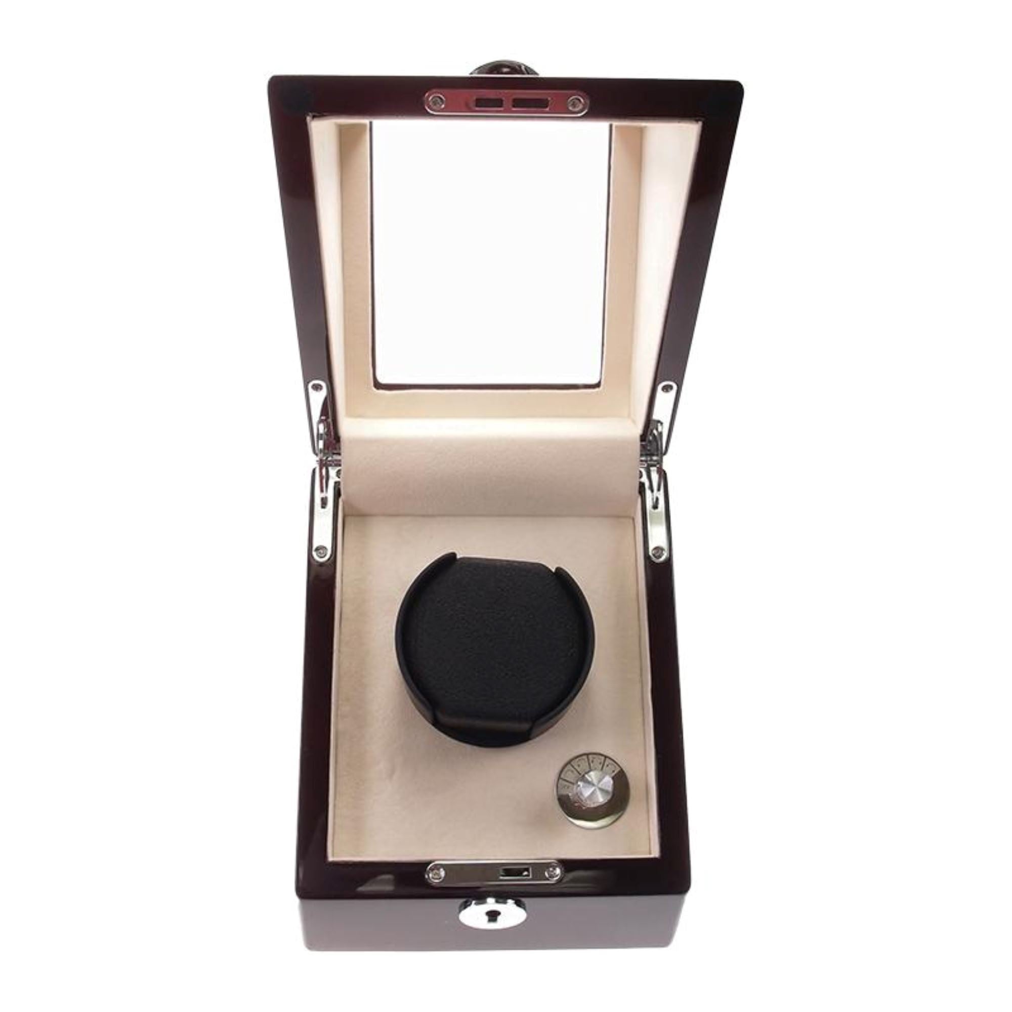 Seconds - Waratah Watch Winder Box for 1 Watch in Mahogany (a) Seconds Clinks