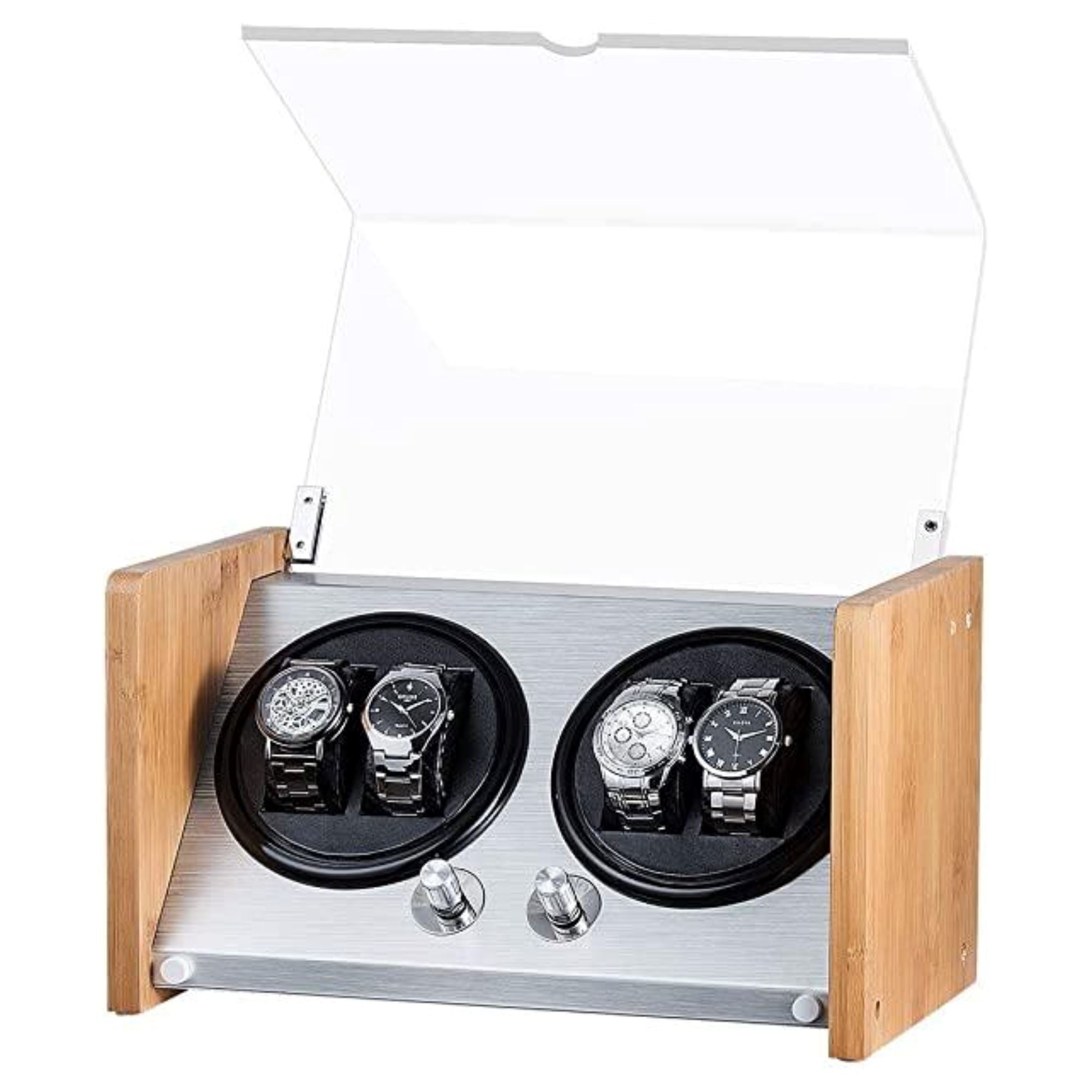 Seconds - BLAQ Watch Winder Box 4 Watches in Aluminum & Bamboo (a) Seconds Clinks