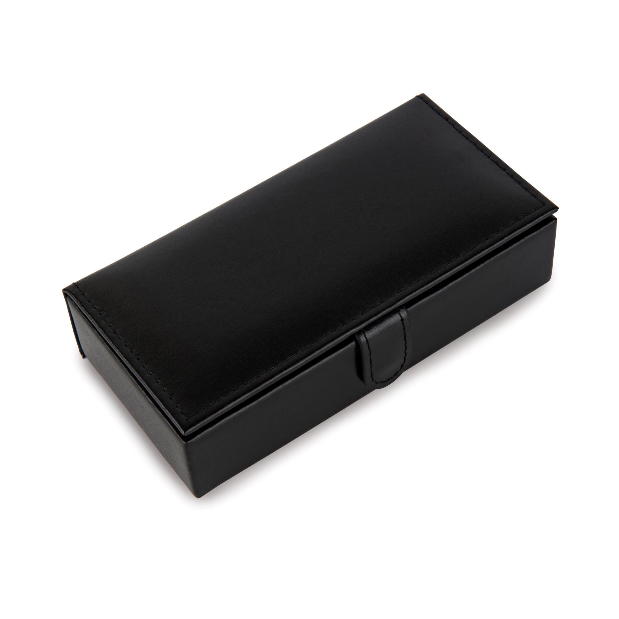 Seconds - 8 Pair Bonded Leather Black/Purple Cufflink Storage Box (B) Seconds Clinks Australia