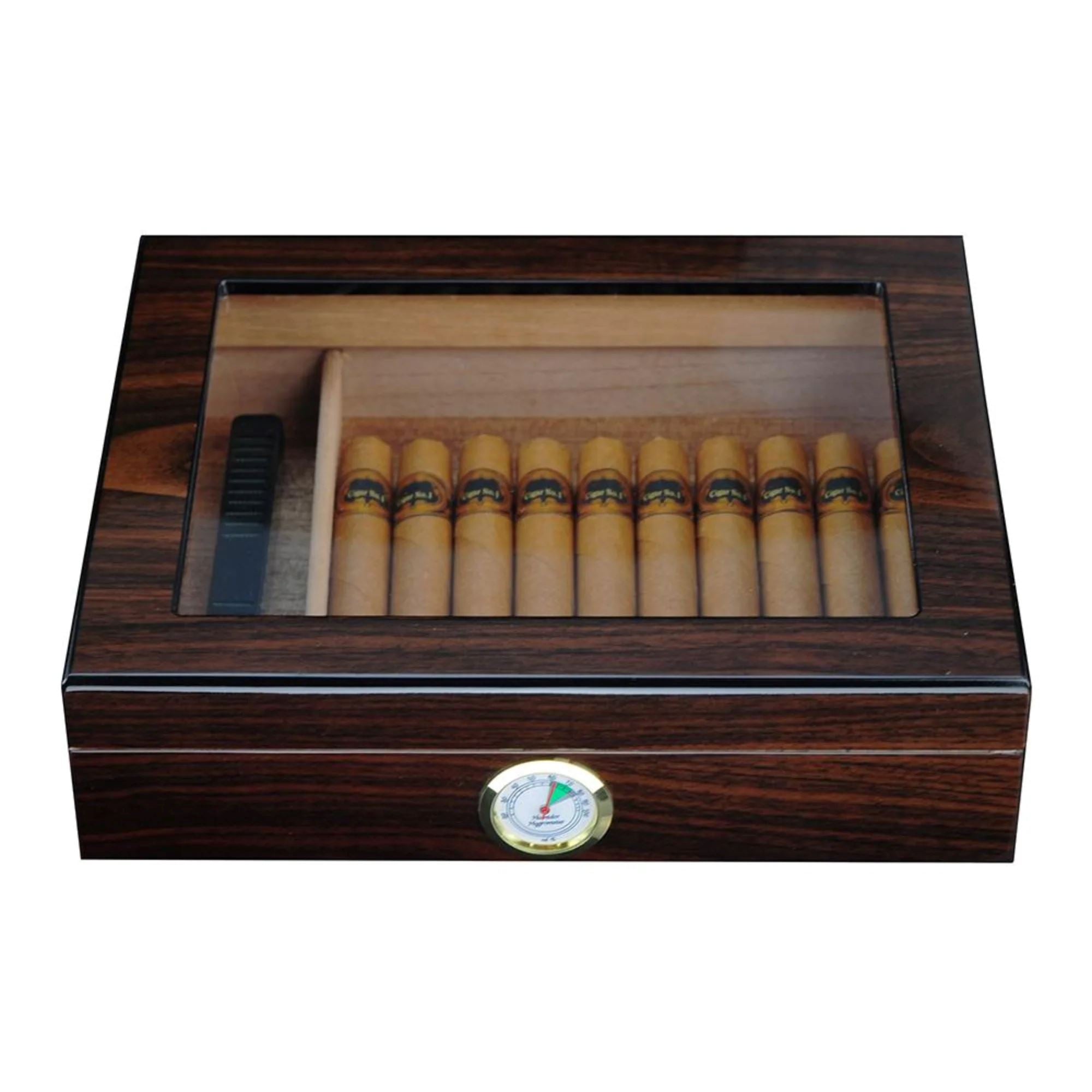 Seconds - 12-20 CT Walnut Cigar Humidor Spanish Cedar Box for Cigars (b) Seconds Clinks