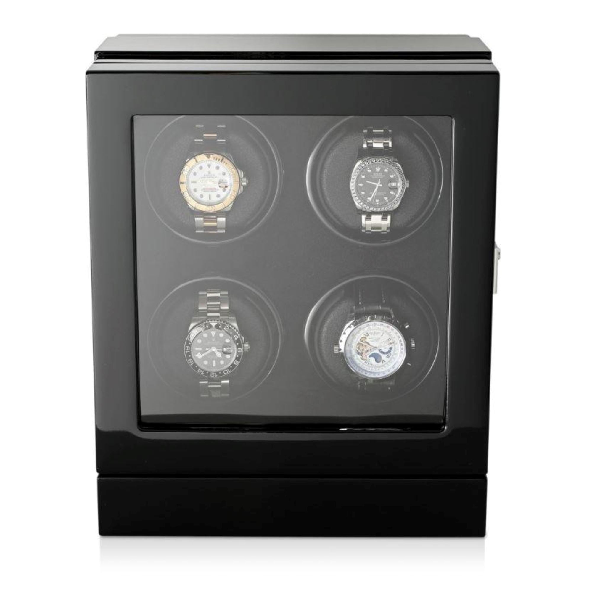 Seconds - Sydney Watch Winder Box for 4 Watches in Black (b) Seconds Clinks