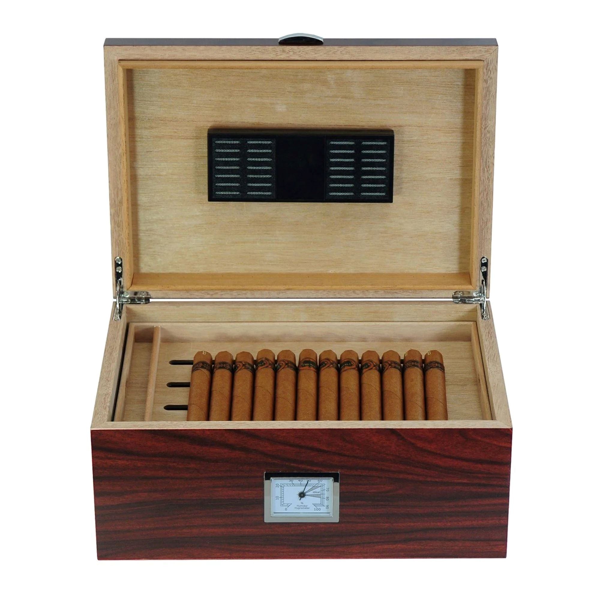 Seconds - 100 CT Walnut Cigar Humidor Wooden Box for Cigars Seconds Clinks