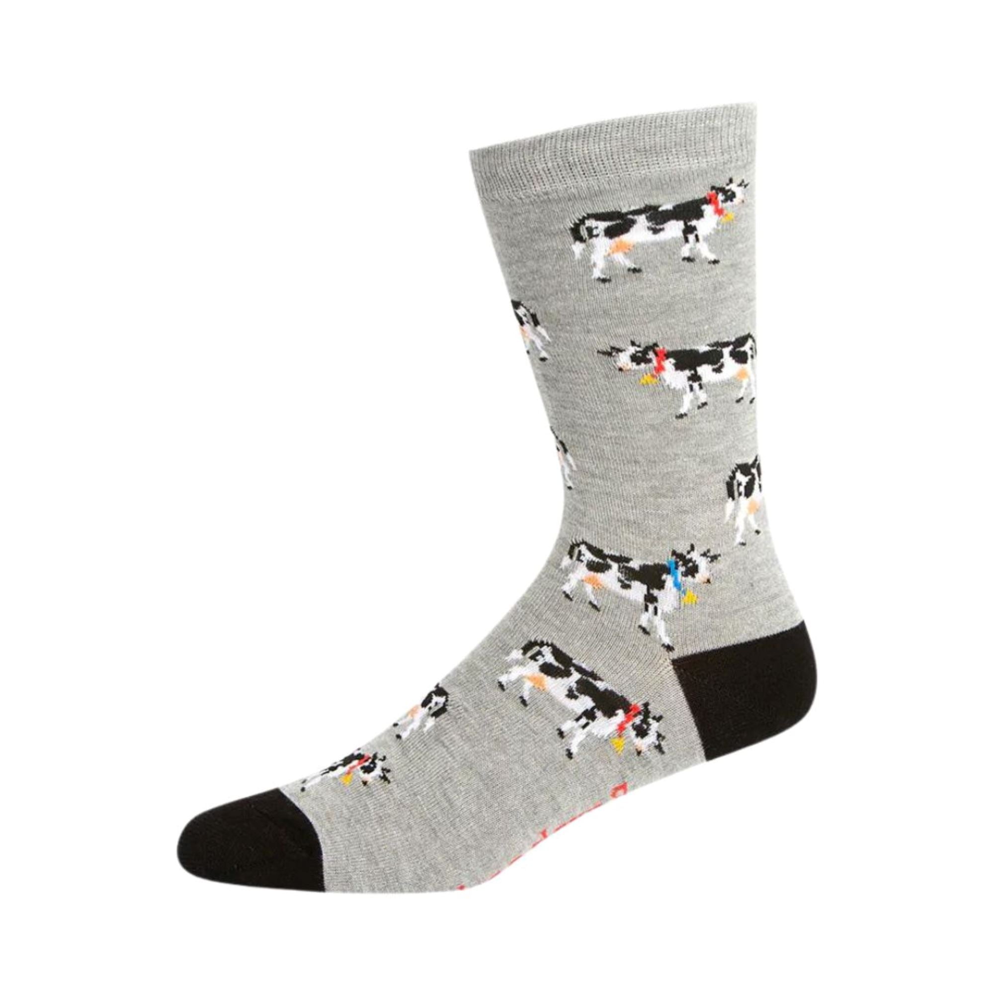 Mens Daisy Cow Sock Grey Socks Bamboozld