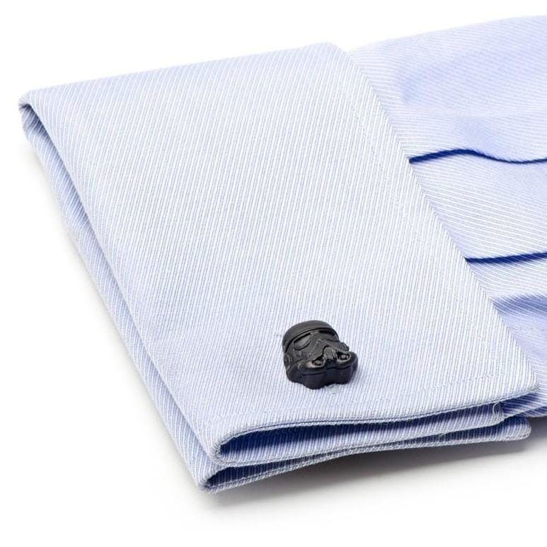 Star Wars Stormtrooper 3D Head Cufflinks in Matte Black Novelty Cufflinks Star Wars