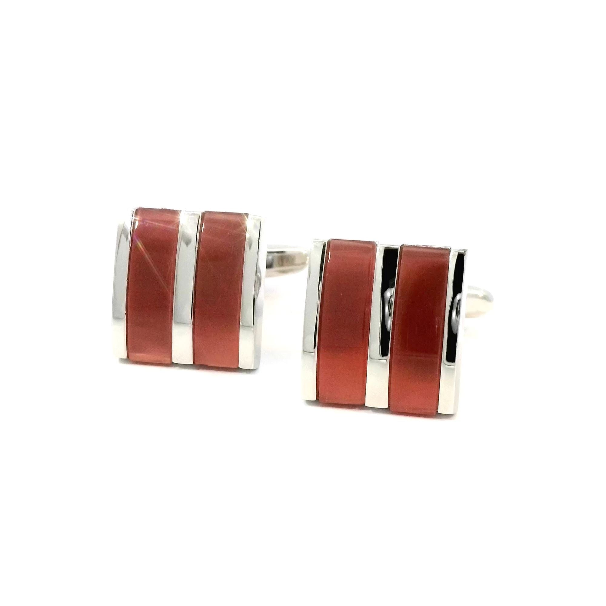 Amber Coloured Inserts Cufflinks Classic & Modern Cufflinks Clinks Australia Amber Coloured Inserts Cufflinks